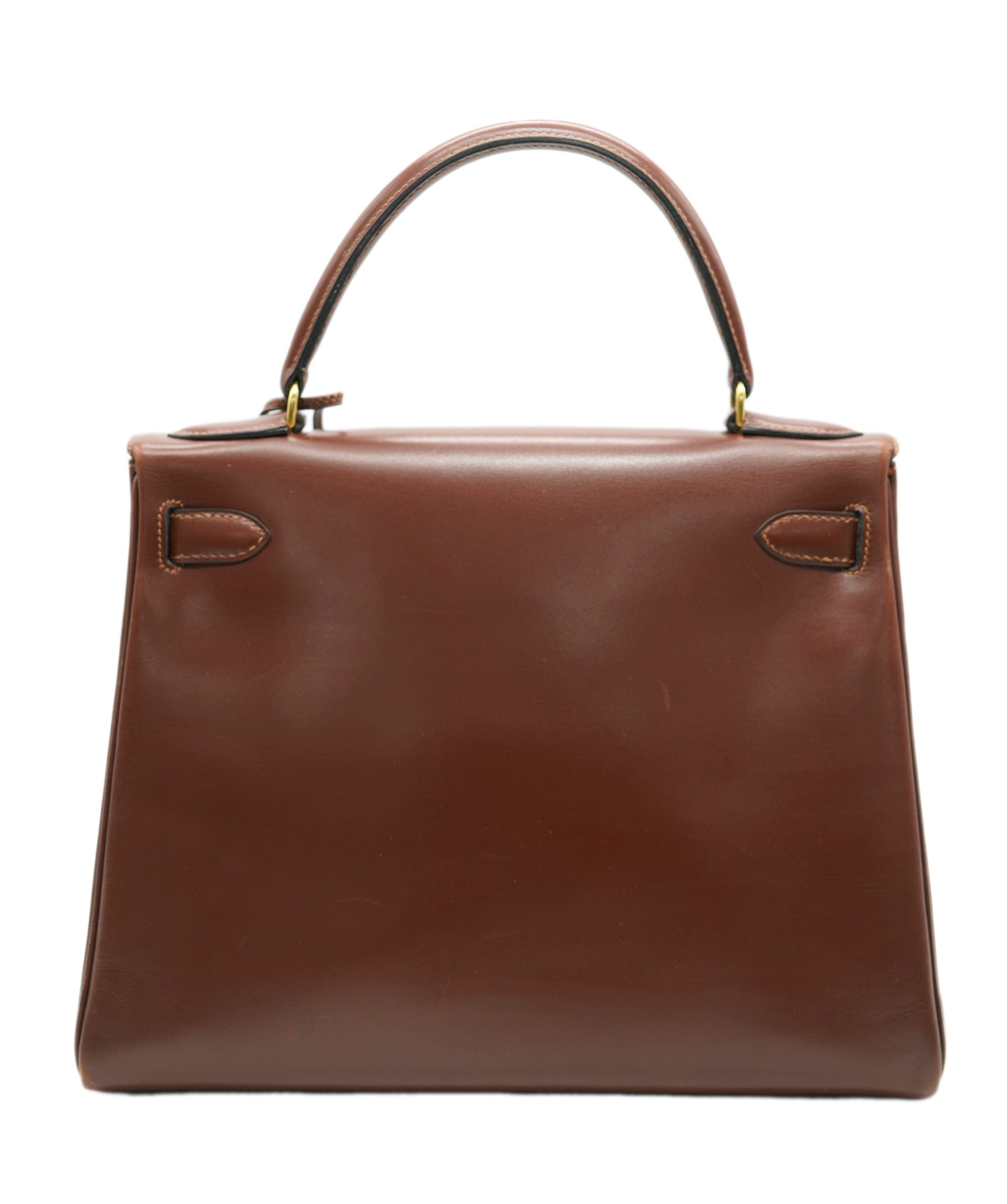 Hermès Hermes Vintage Kelly 28 Retourne Noisette Boxcalf GHW #D ALC1269