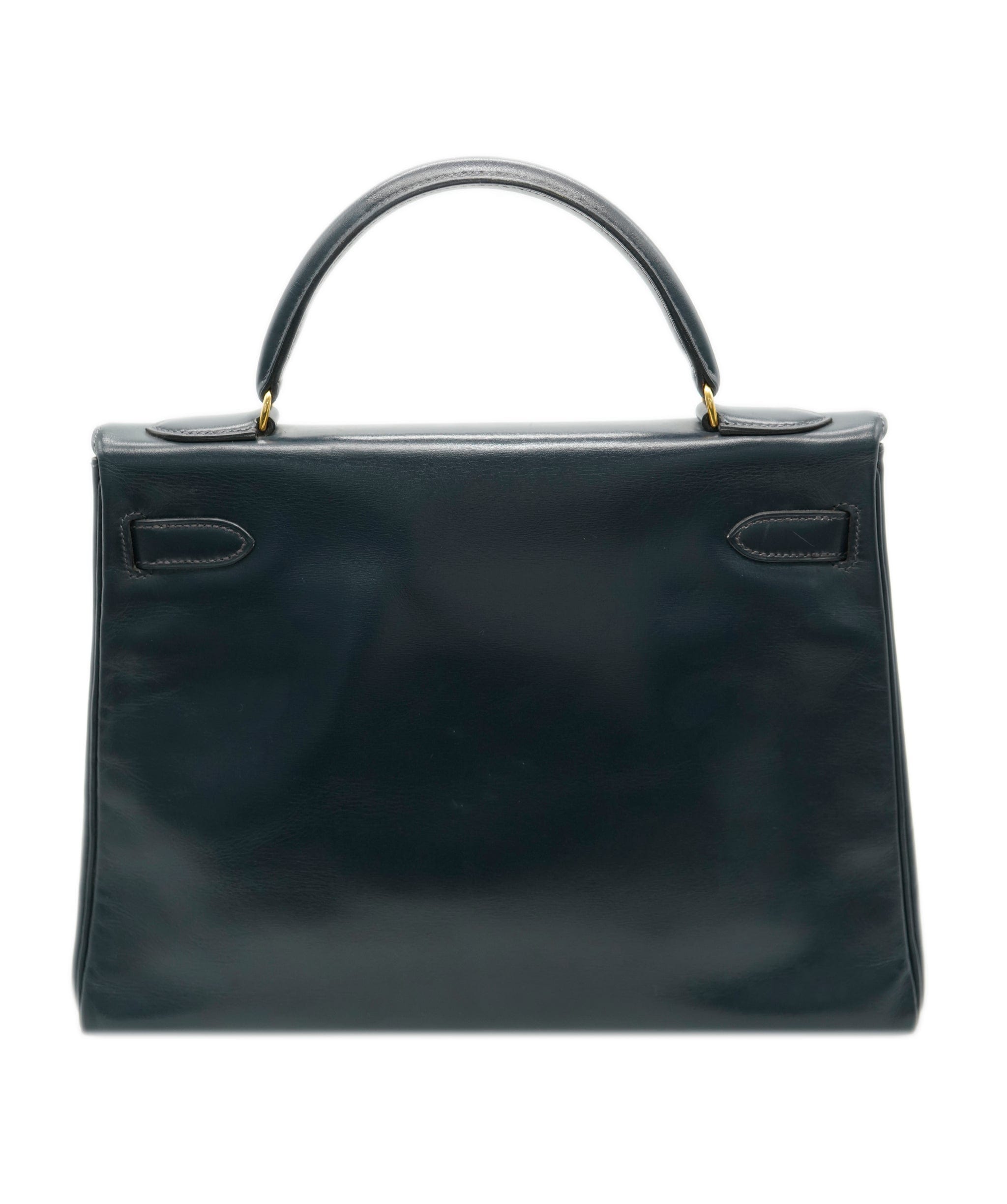 Hermès Hermès Vintage Kelly 32 Retourne Navy Boxcalf GHW #R ASL10534