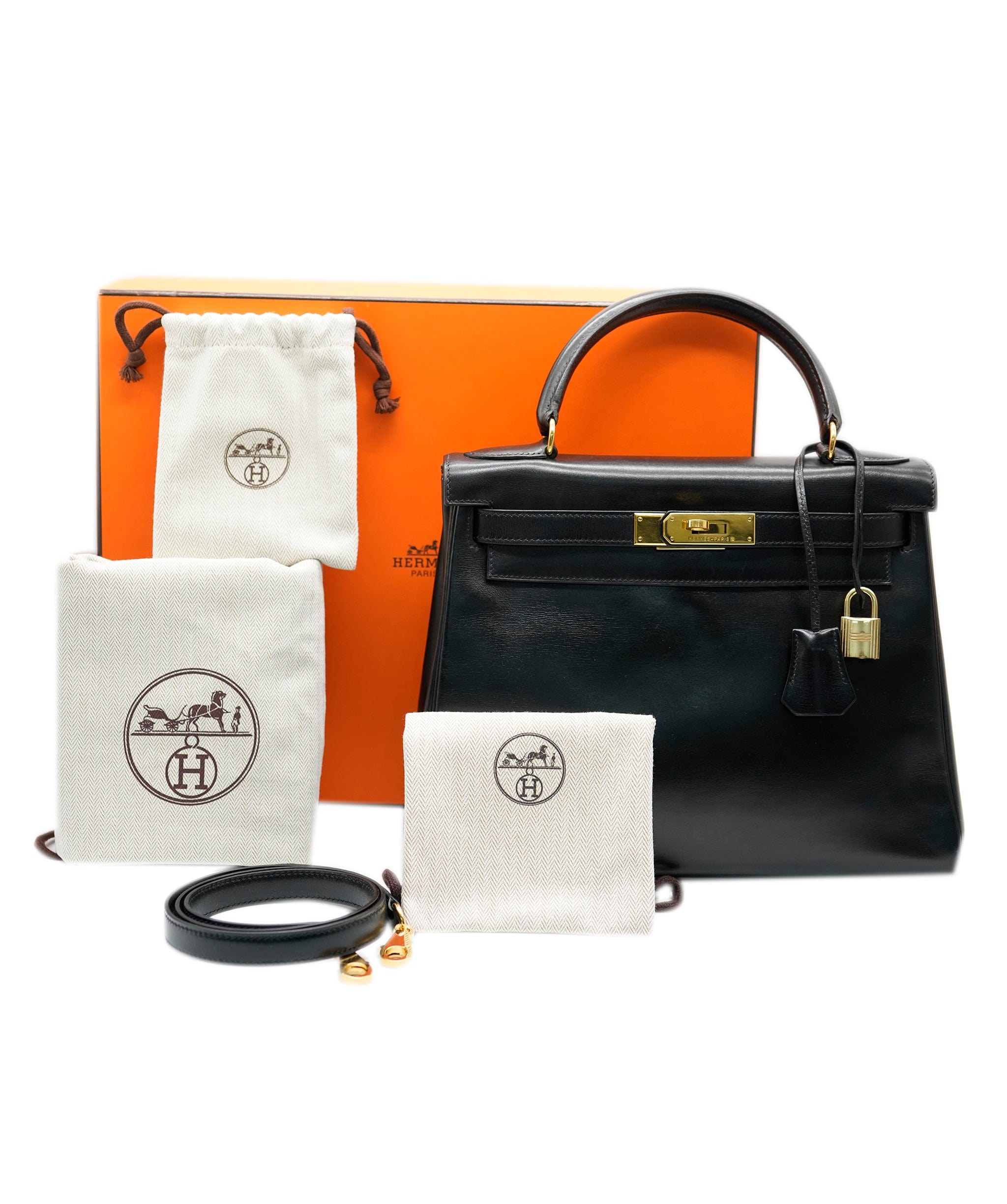 Hermès Hermes Vintage Kelly Retourne Black Box With GHW ALC0921