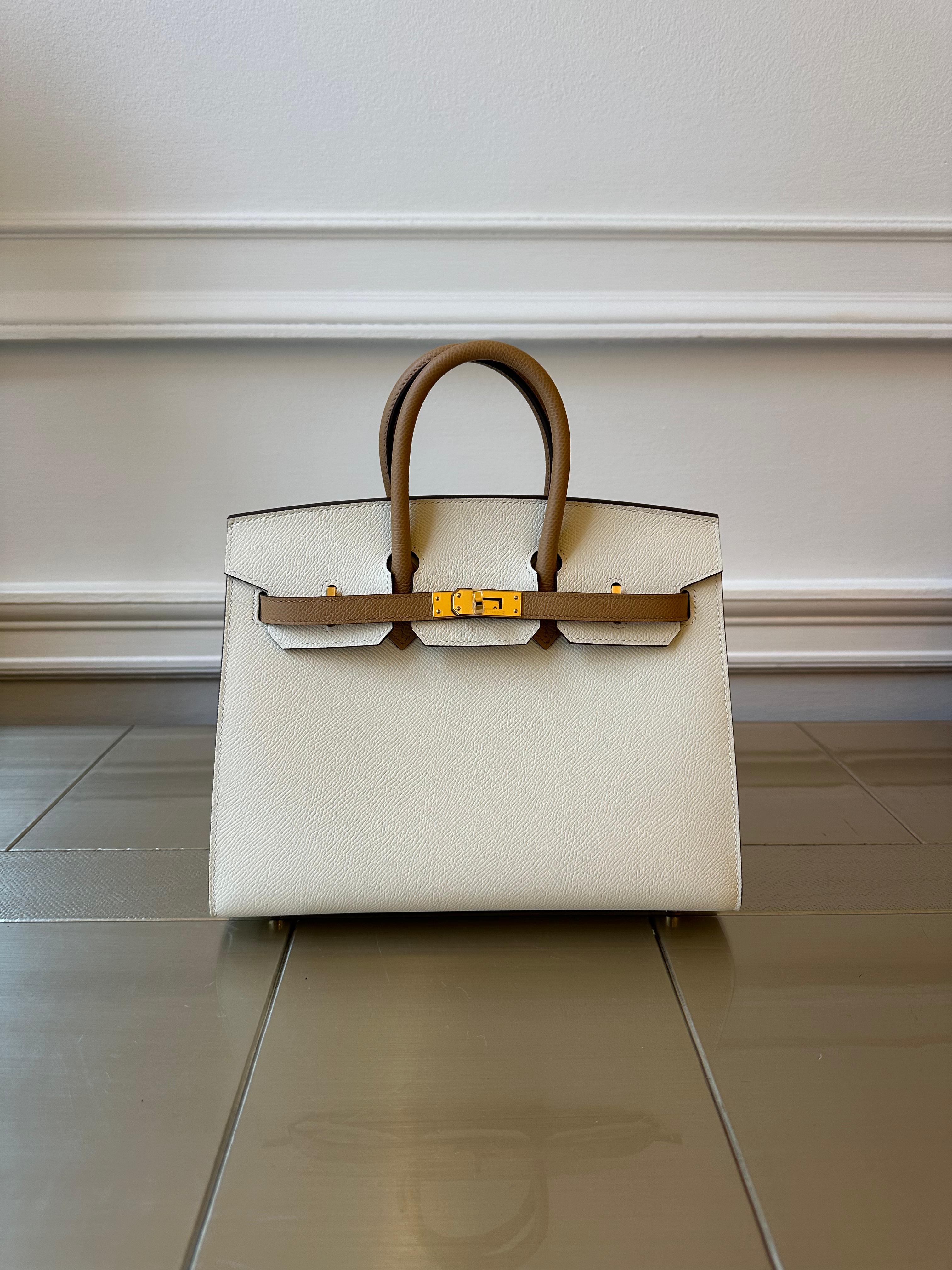 Hermès HERMÈS BIRKIN 25CM HSS SPECIAL ORDER CRAIE & BISCUIT Epsom Leather with Gold Hardware