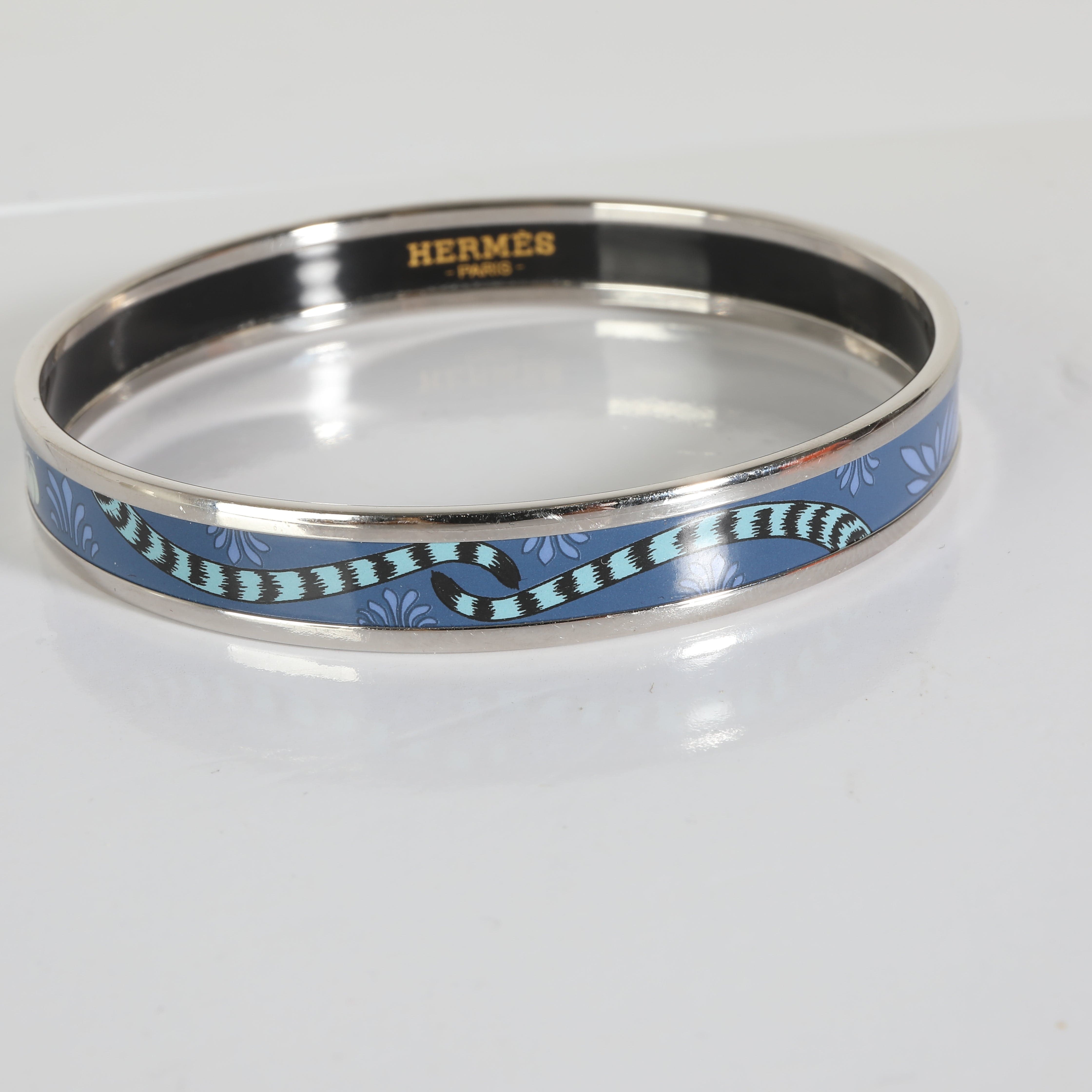 Hermès Enamel Bracelet in  Palladium Plated