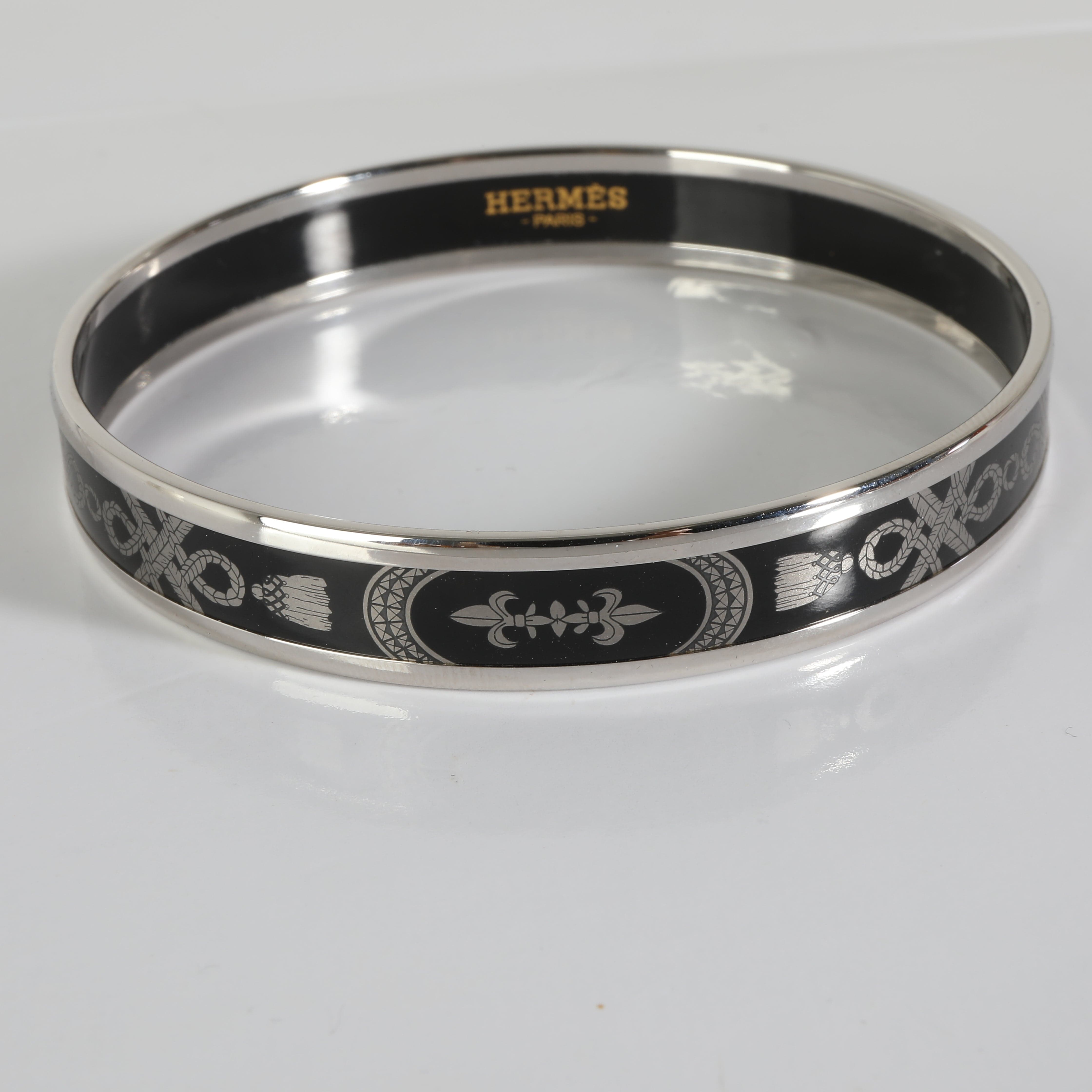 Hermès Enamel Bracelet in  Palladium Plated