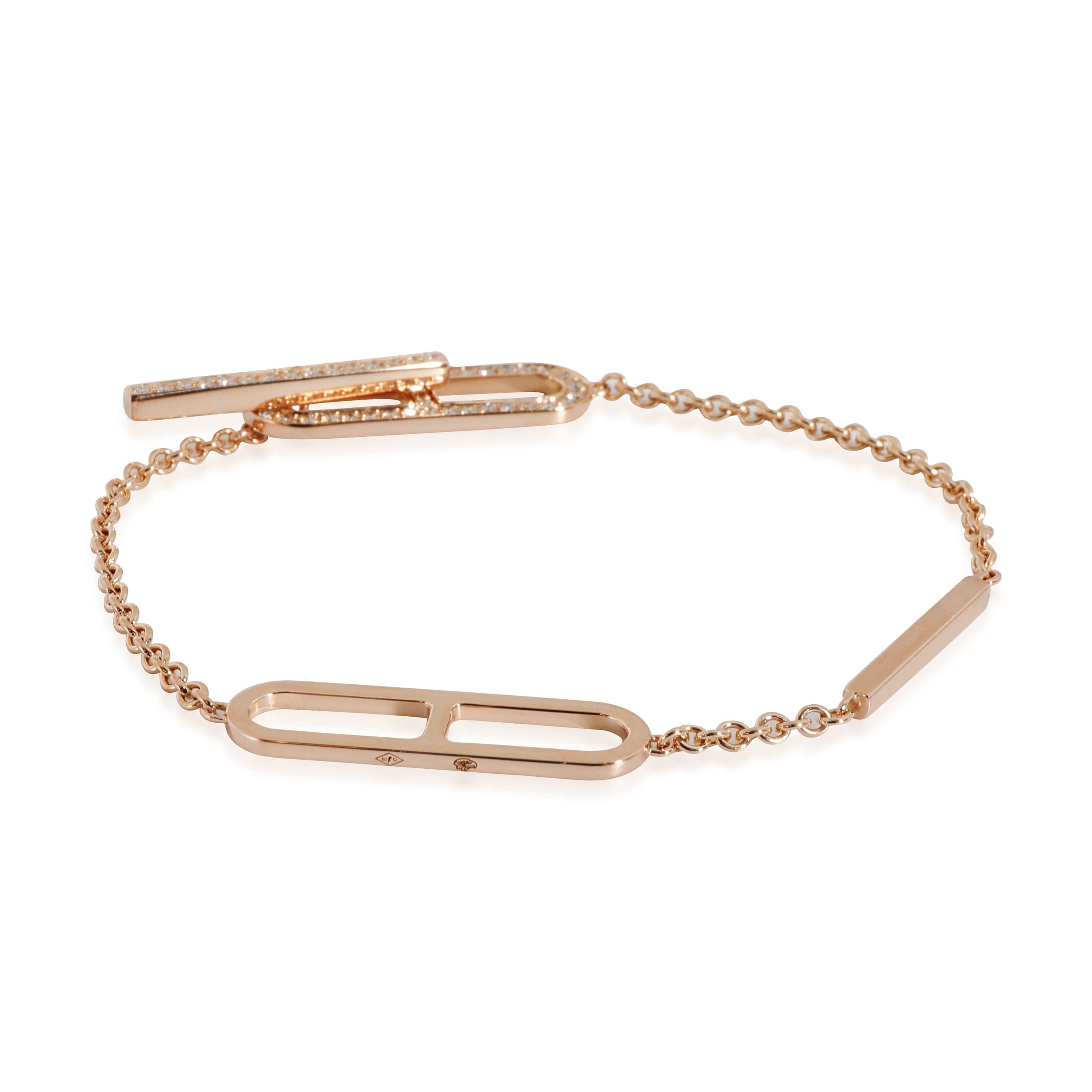 Hermès Hermes Ever Chaine D'Ancre Bracelet, Small Model in 18KT Rose Gold 0.37ctw