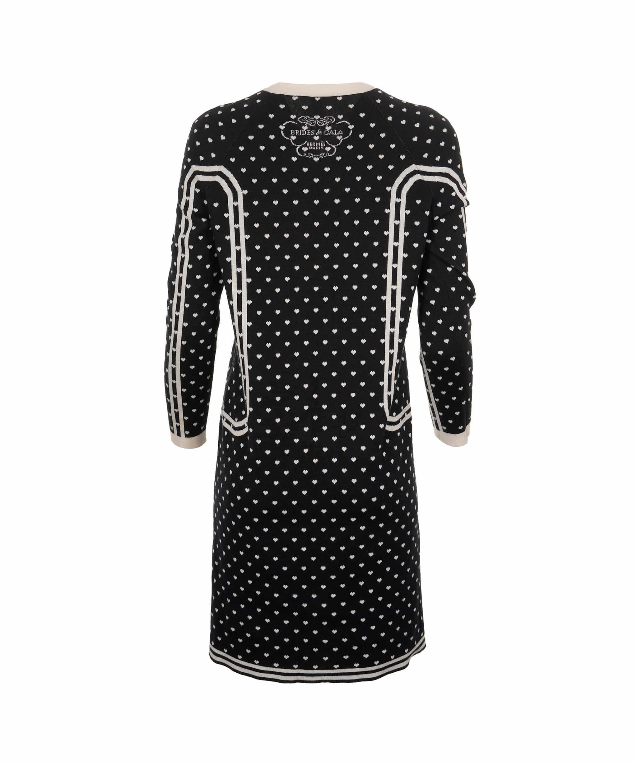 Hermès Hermes Long Wool Dress - Brides de Gala Hearts Black / Cream SKC1463