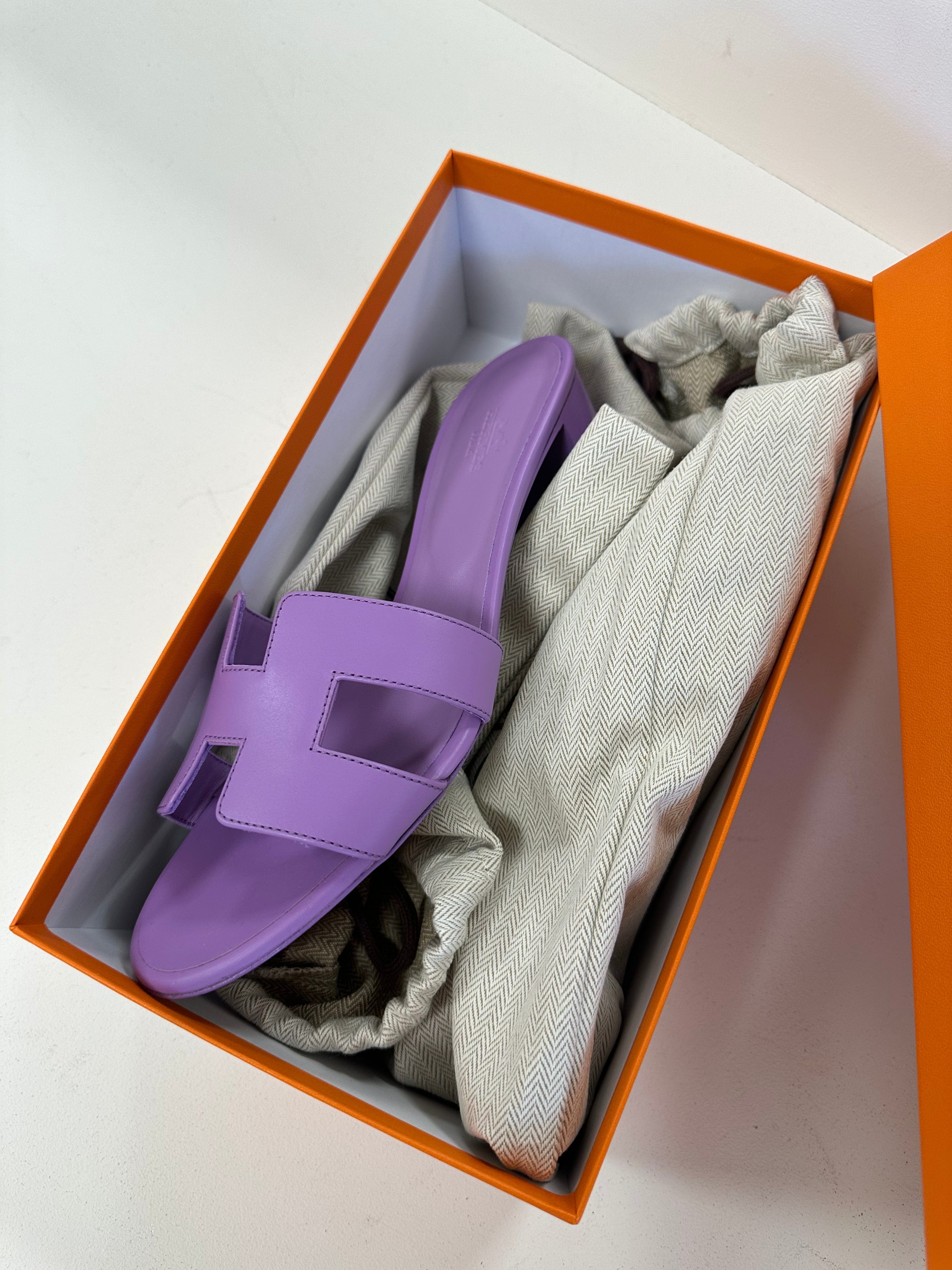 Hermès Hermes oasis sandals purple violet 39 1/2 - AJC0126