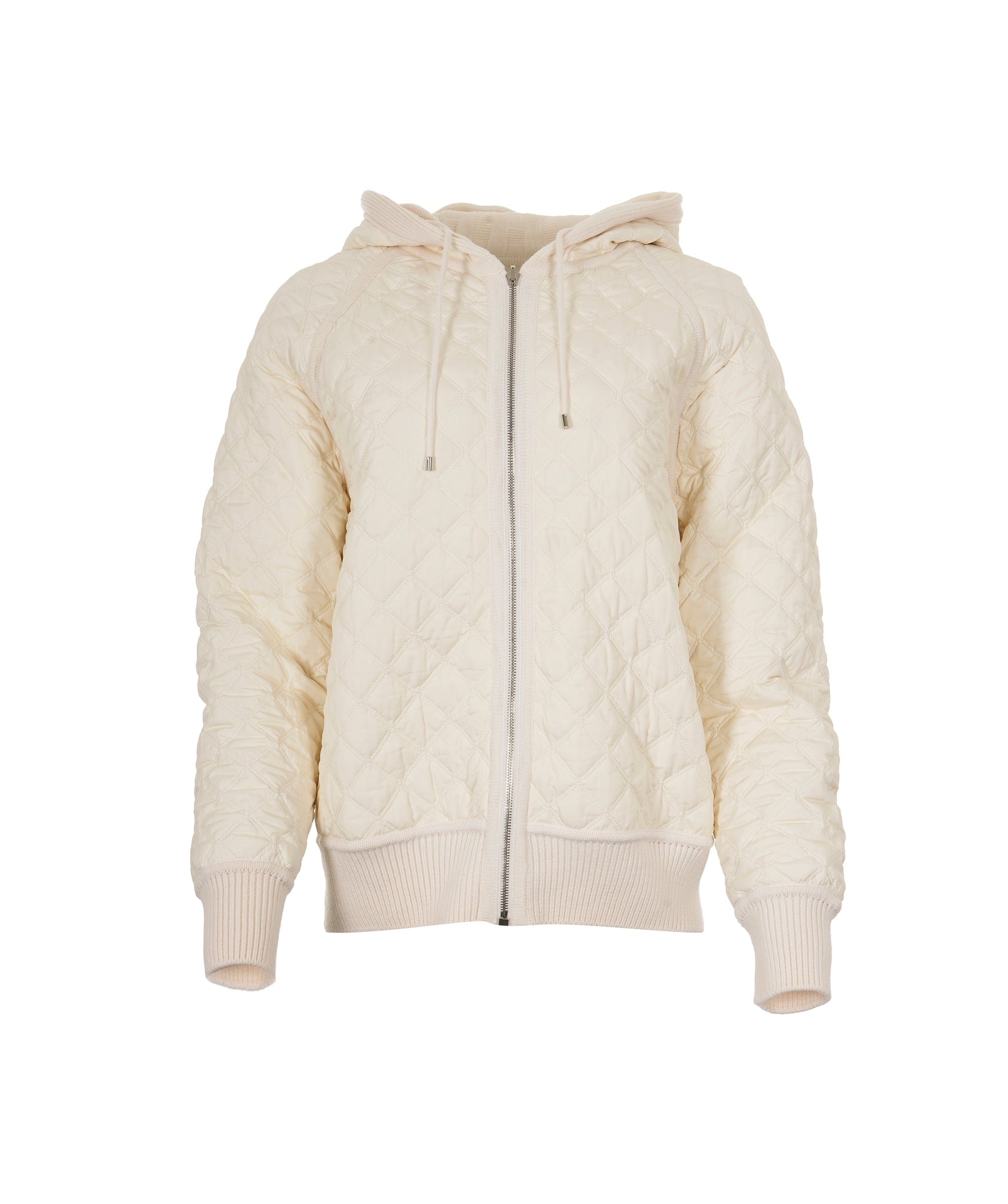 Hermès Hermes Reversible Wool Knit / Puffer Hoodie - Cream FR44 SKC1475