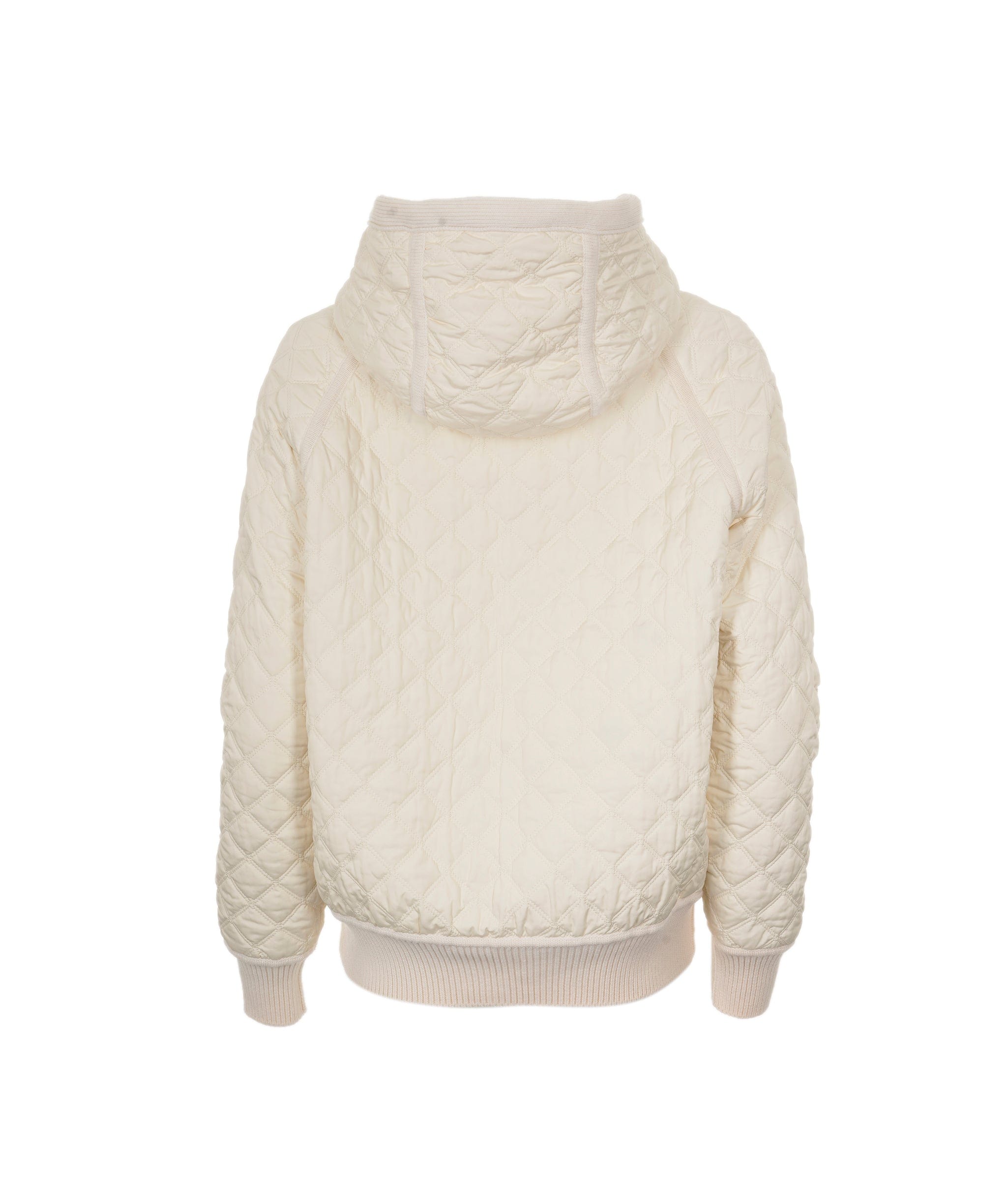 Hermès Hermes Reversible Wool Knit / Puffer Hoodie - Cream FR44 SKC1475