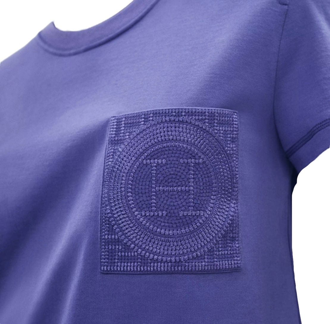 Hermès Hermes T-Shirt Pocket H Embroidery Violet FR40 SKC1563