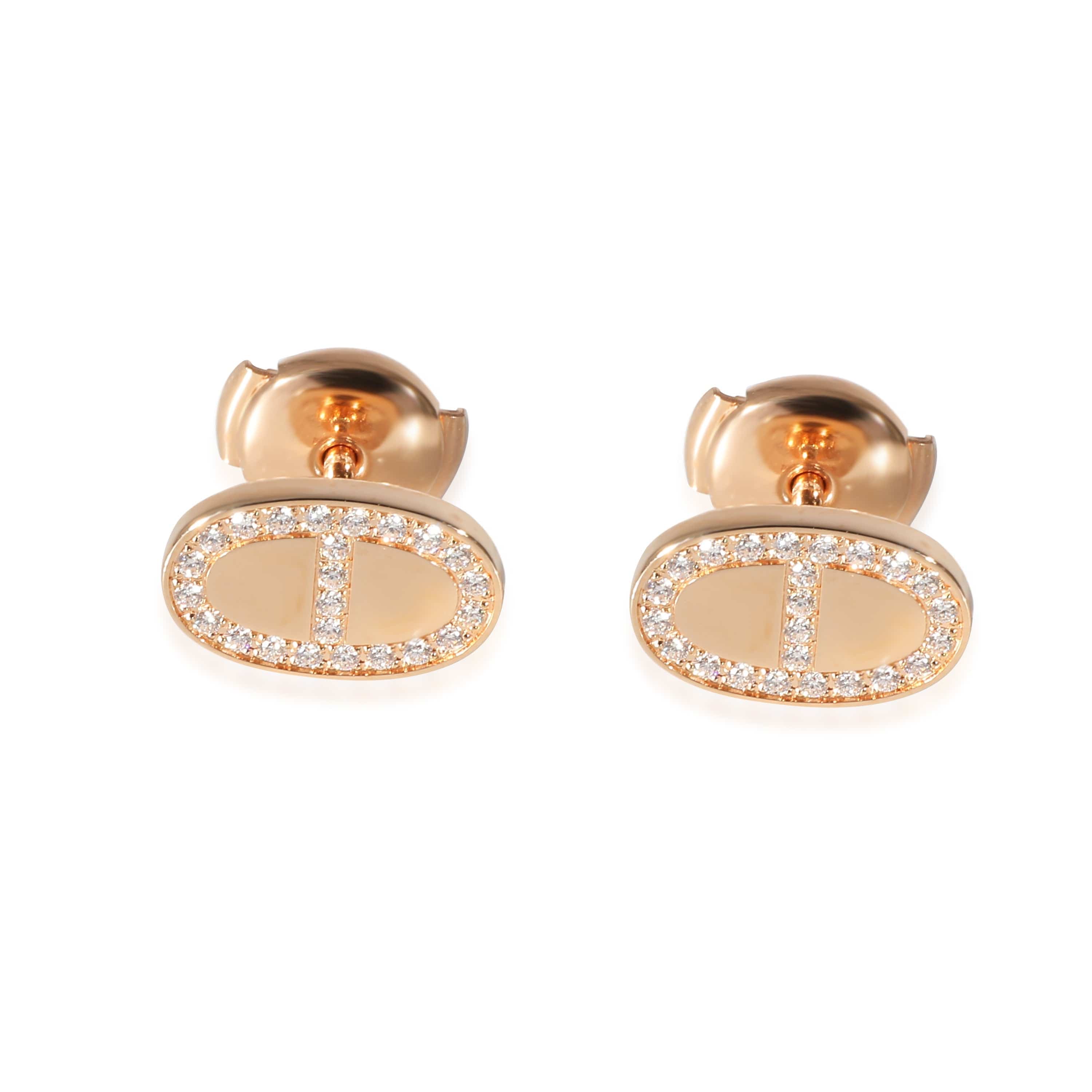 Hermès Hermès Chaine d'ancre Earrings in 18k Rose Gold 0.18 CTW