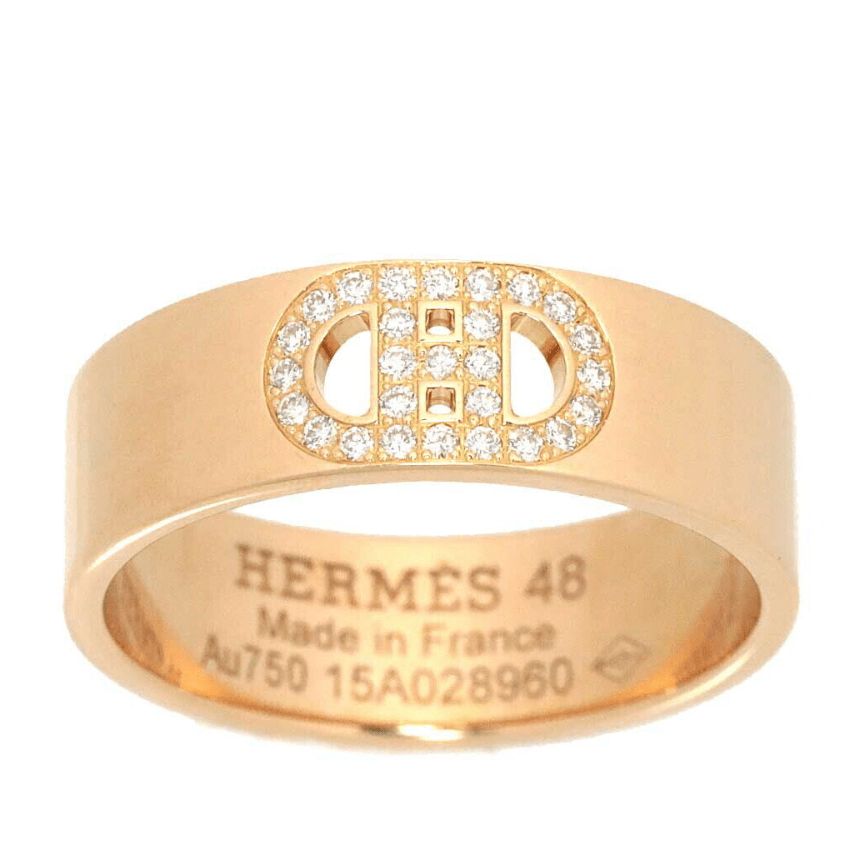 Hermès HERMES H Dunkle #48 Ring Diamond K18 PG ASL8784