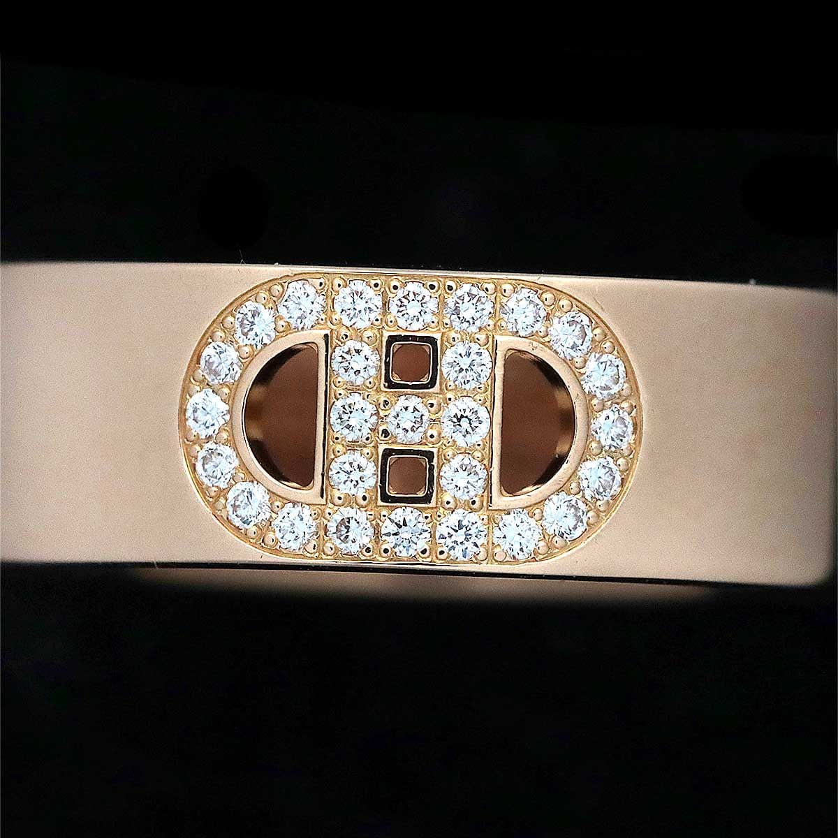 Hermès Hermès H Dunkle #48 Ring Diamond K18 Rose Gold ASL8784