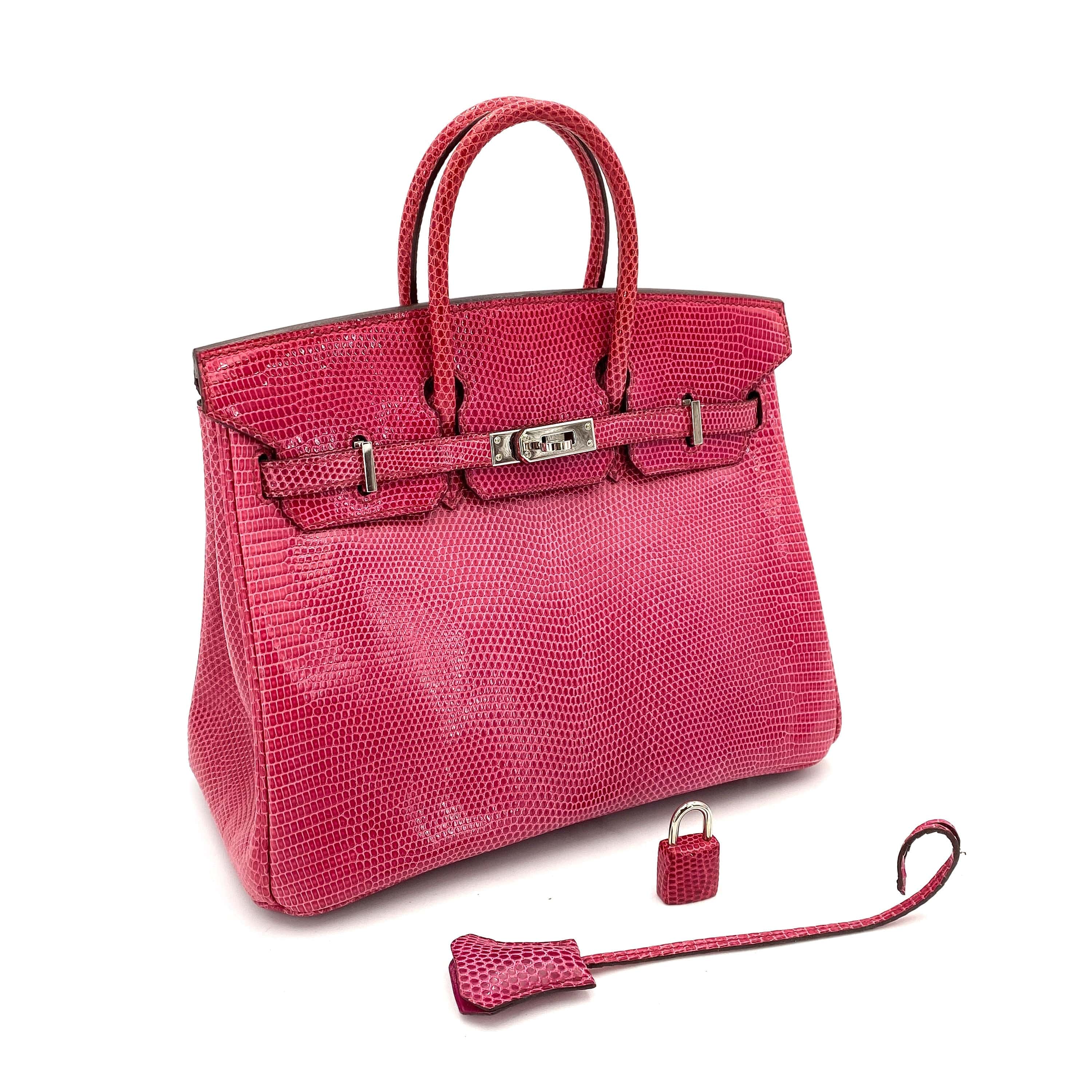 HERMES Hermes Birkin 25 Fuchsia Lizard PHW #K 90248833