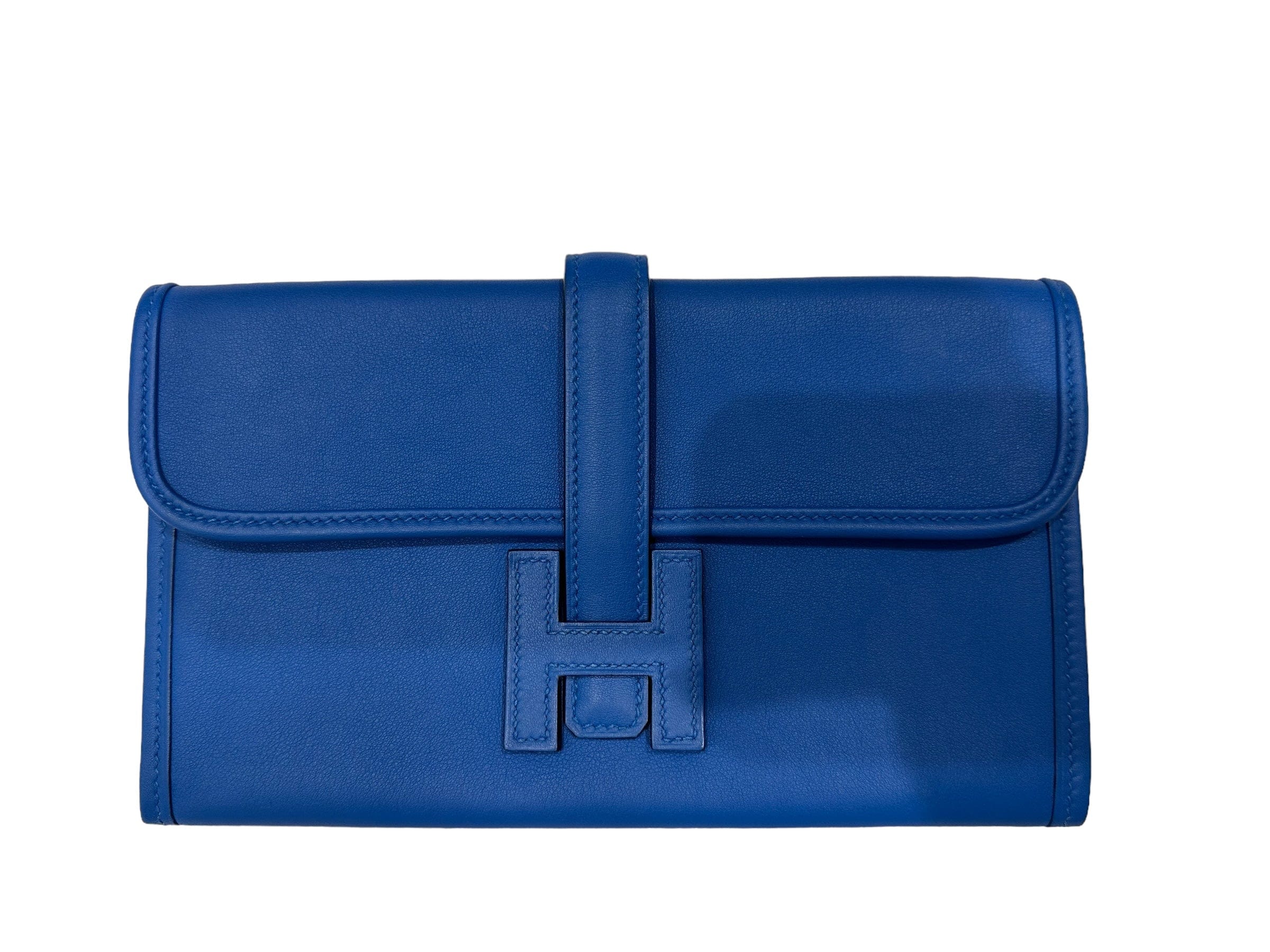 Hermes Hermes Blue Electric Jige Duo Clutch