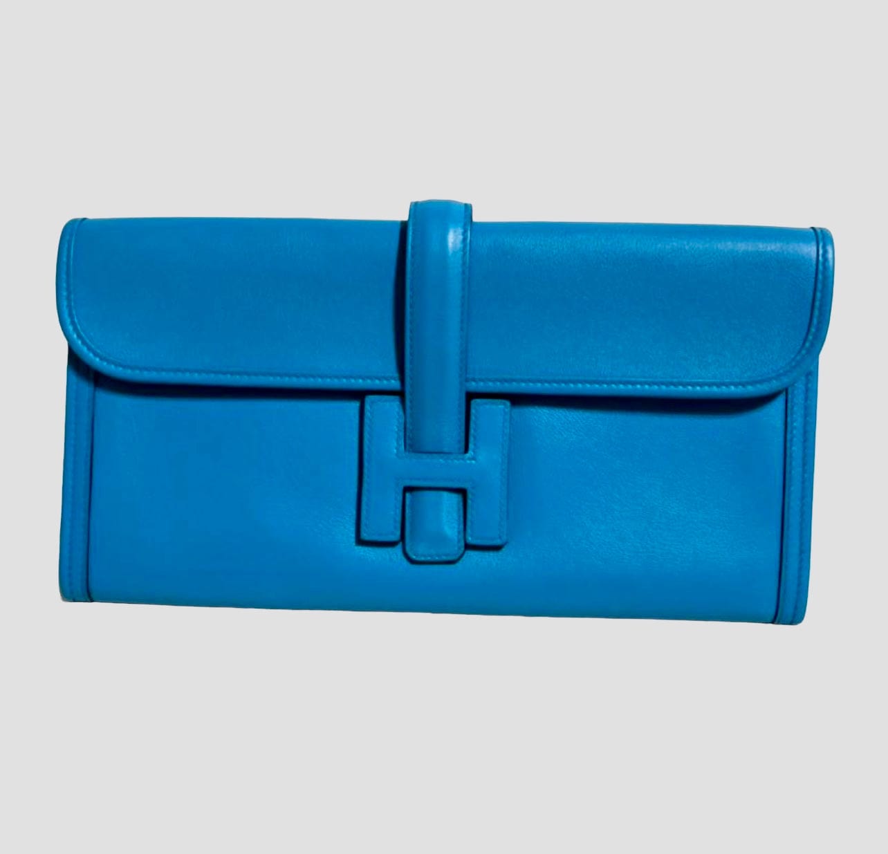 Hermes Hermes Blue Turquoise Jige Clutch