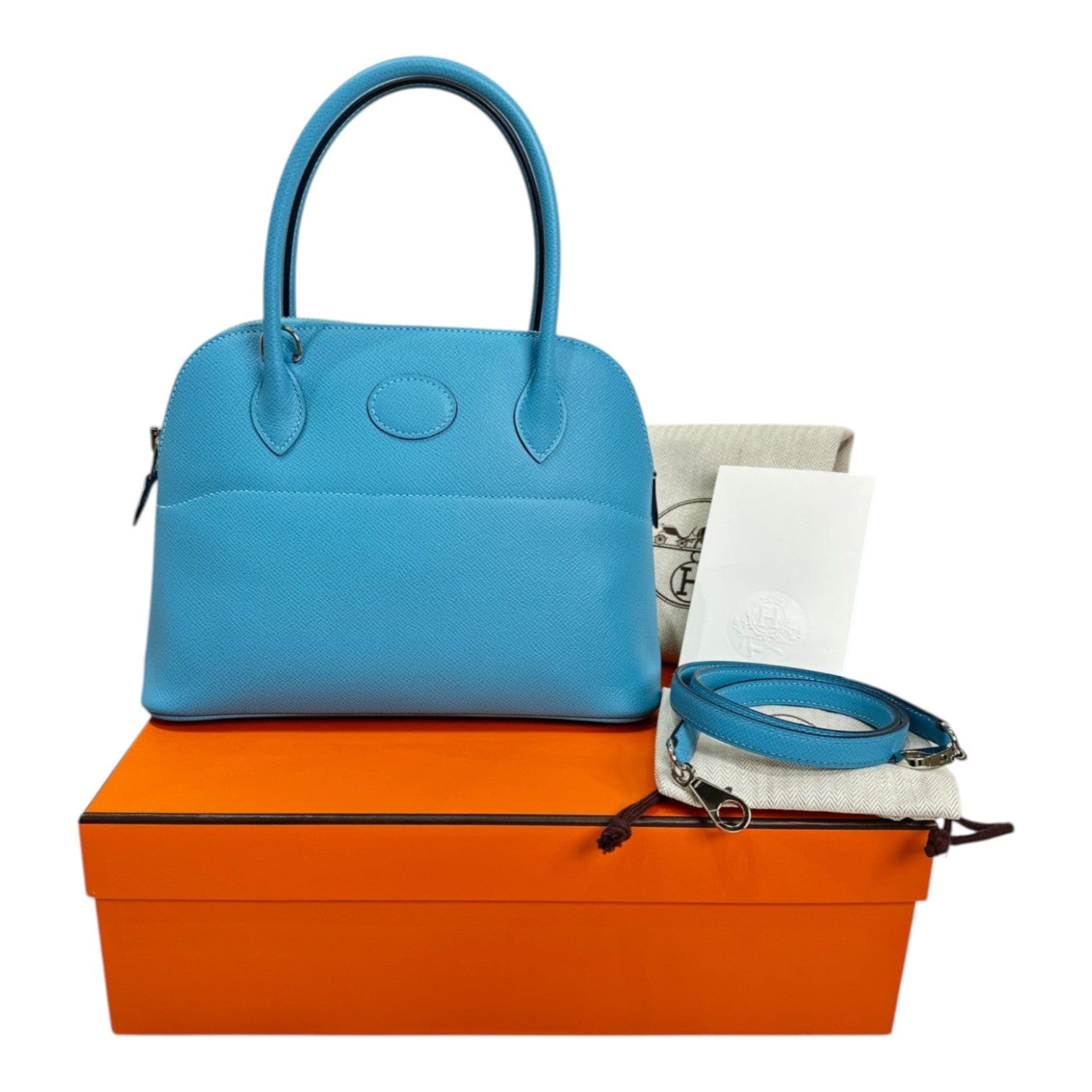 Hermes Hermes Bolide 27cm Epsom Blue De Nord - Z Stamp