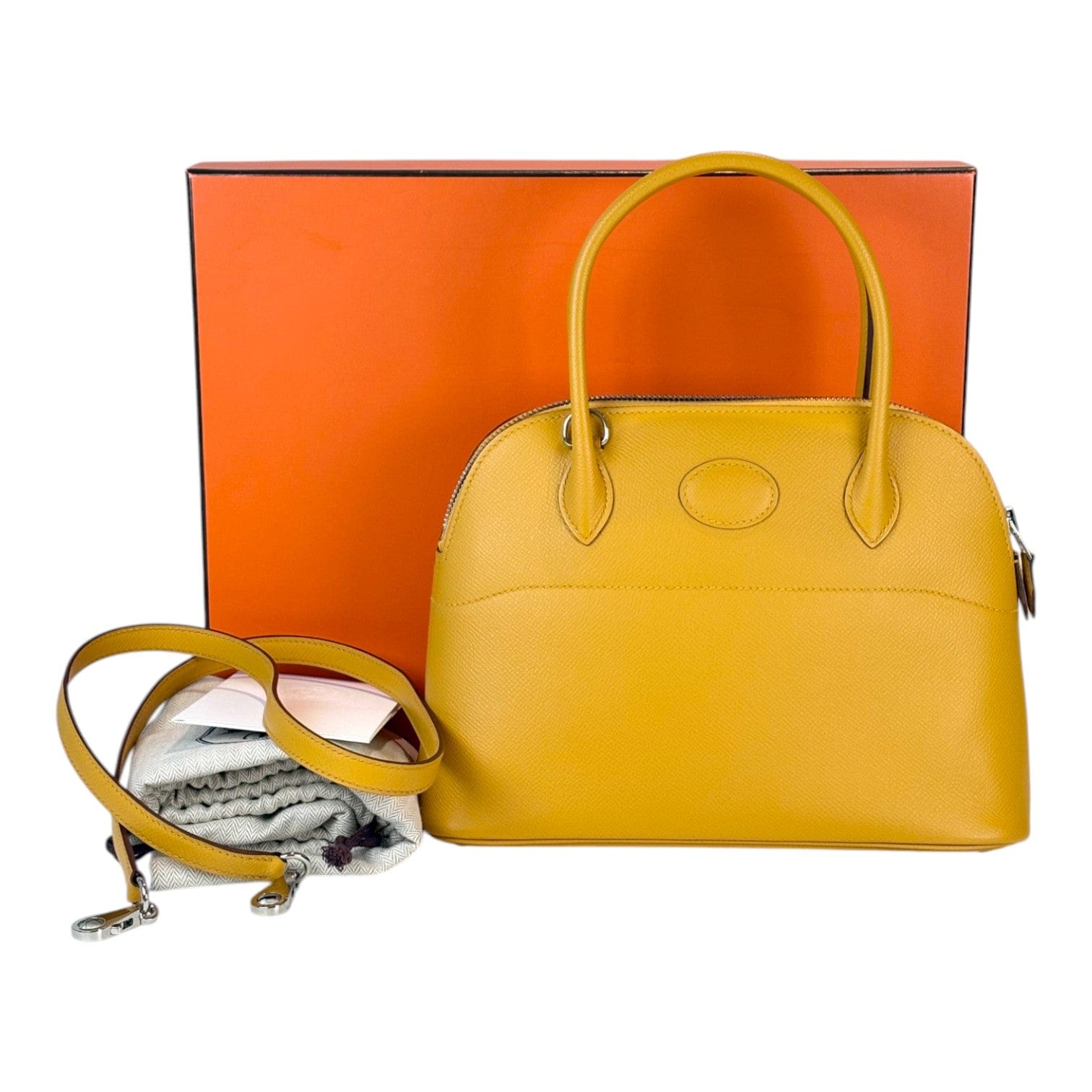 Hermes Hermes Bolide 27cm Epsom in Jaune Amber - Y Stamp