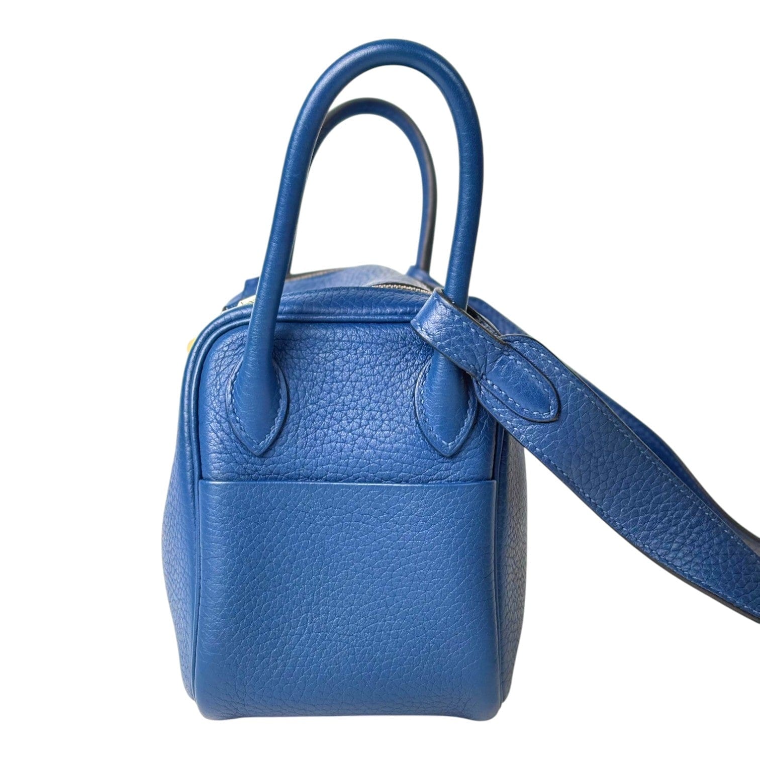Hermes Hermes Lindy Mini Blue Bag in Clemence