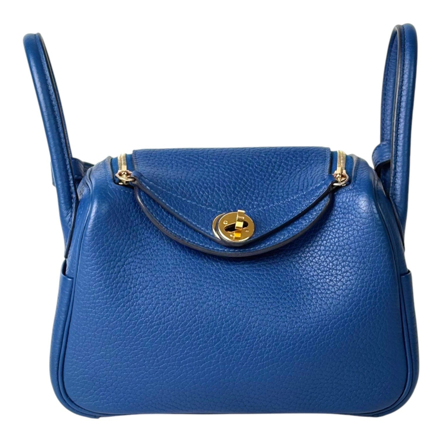 Hermes Hermes Lindy Mini Blue Bag in Clemence
