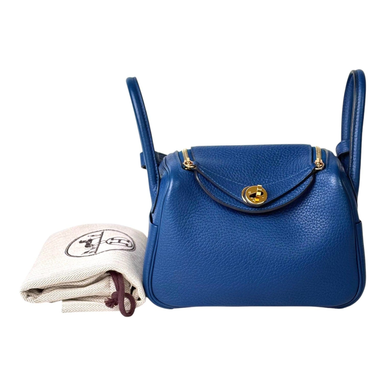 Hermes Hermes Lindy Mini Blue Bag in Clemence