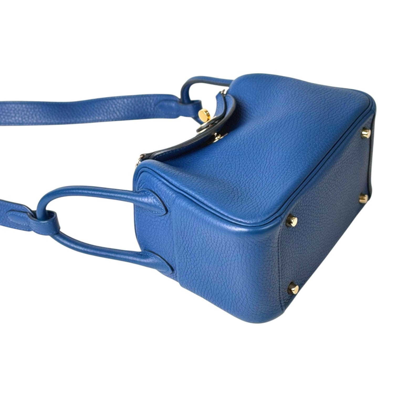 Hermes Hermes Lindy Mini Blue Bag in Clemence