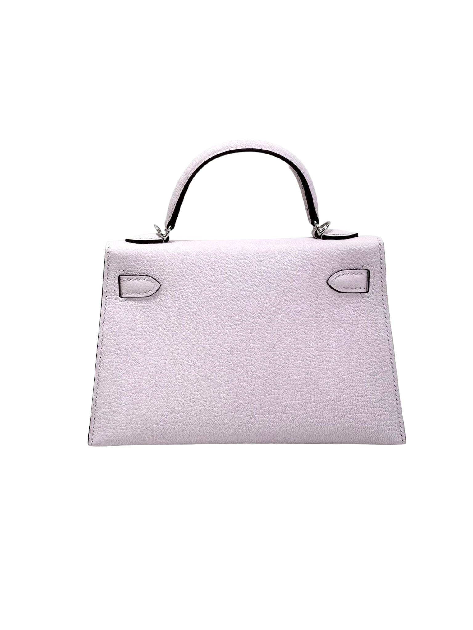 Hermes Hermes Mini Kelly Chevre In Mauve Pale/Gold