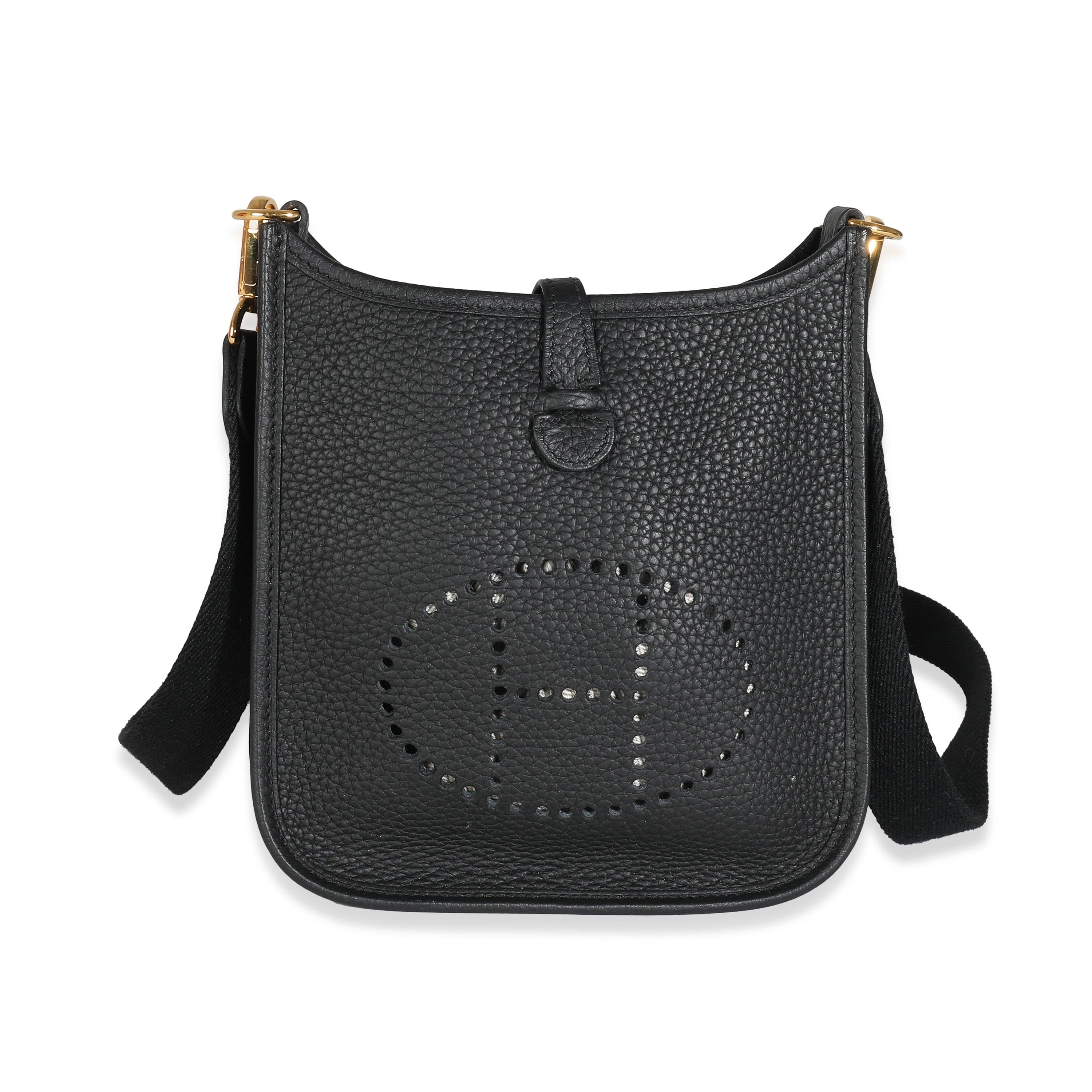 Hermès Hermès Black Clemence Mini Evelyne TPM 16 GHW