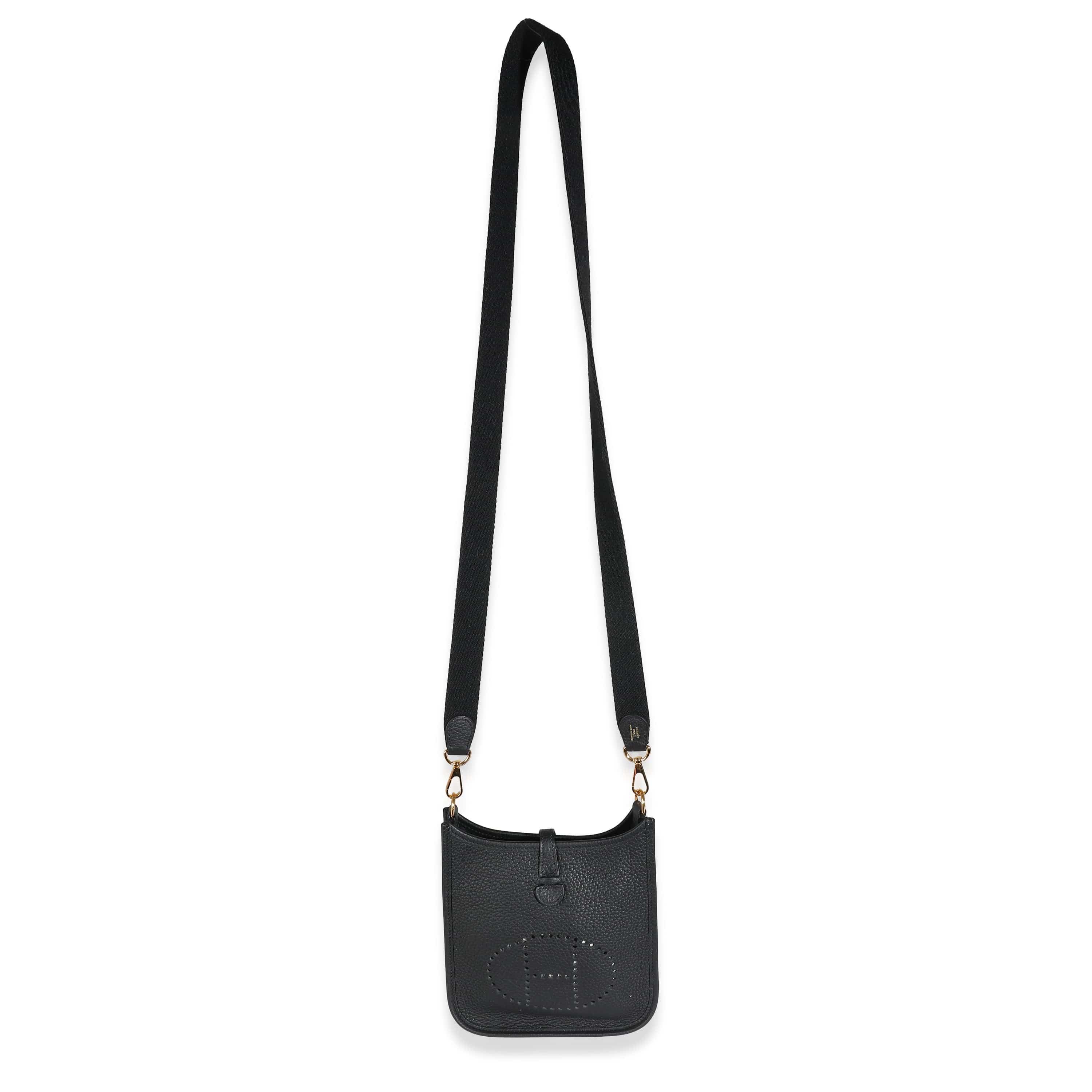 Hermès Hermès Black Clemence Mini Evelyne TPM 16 GHW