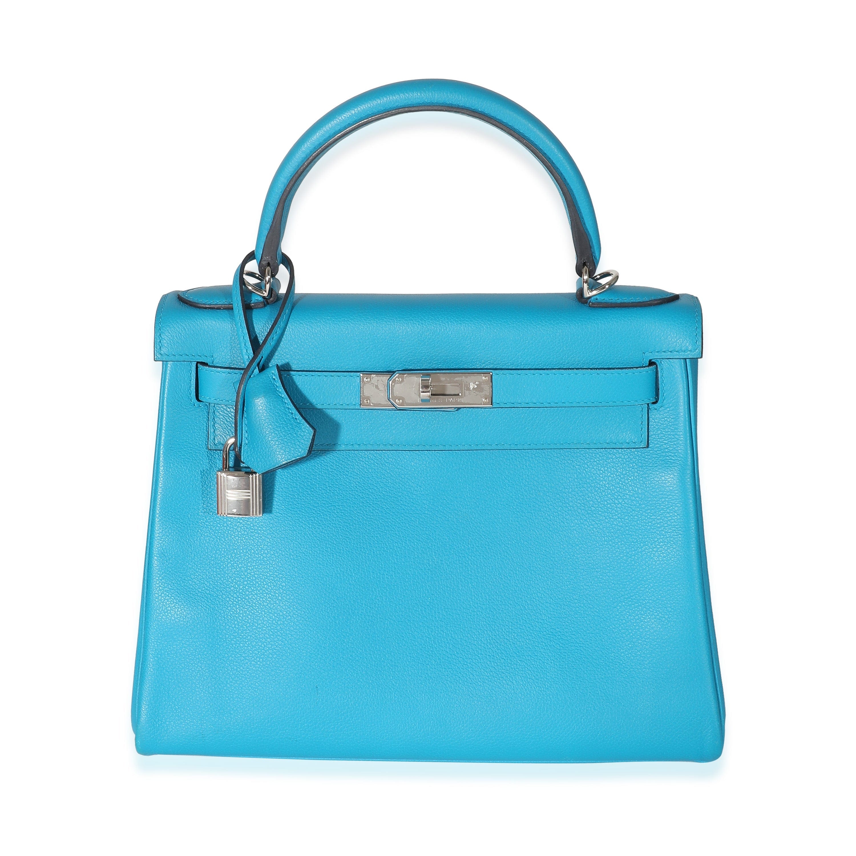 Hermès Hermes Blue Frida Evercolor Kelly Retourne 28 PHW