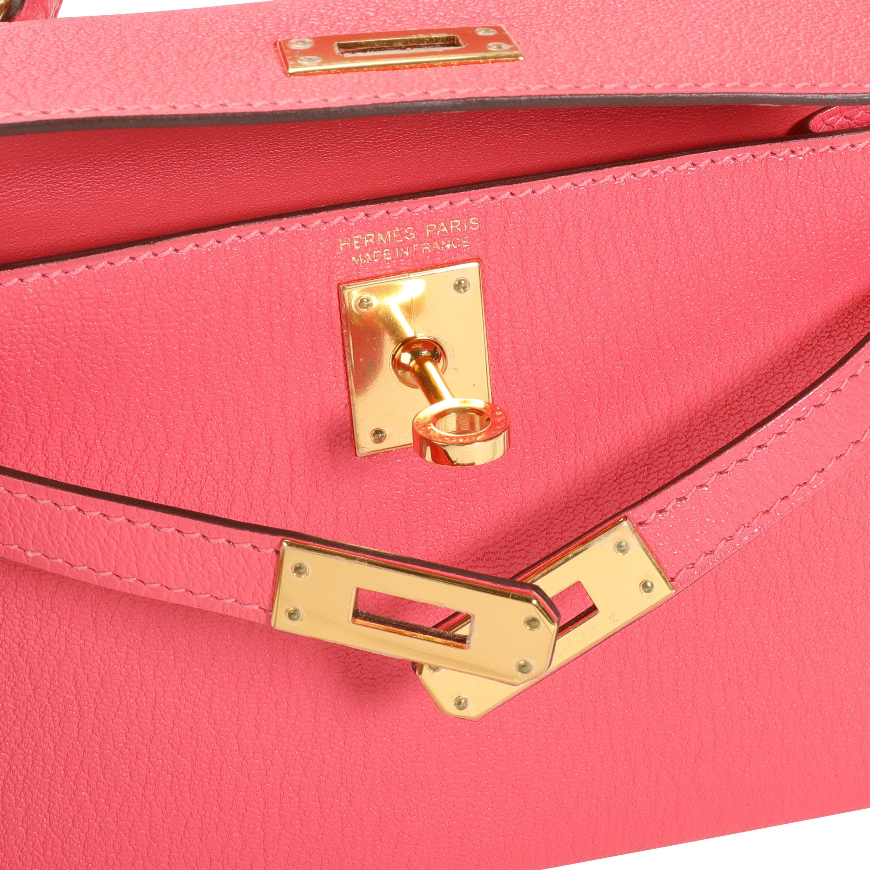 Hermès Hermès Rose Azalee Chévre Mini Kelly 20 II GHW