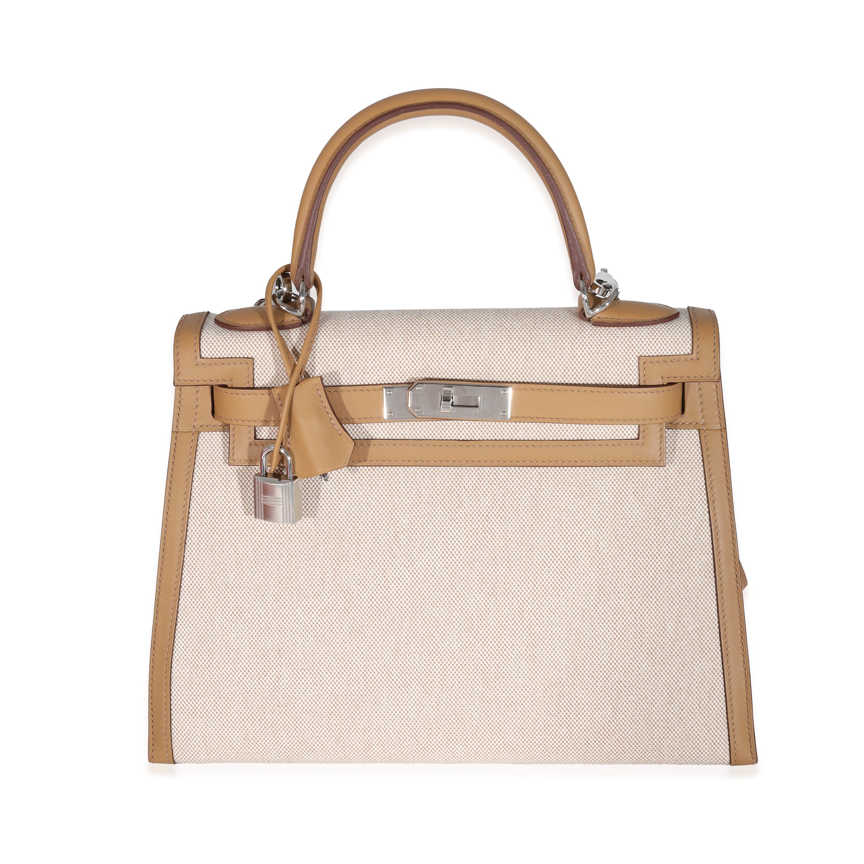 Hermès Hermès Swift Chai Toile Ecru Kelly Sellier 28 PHW