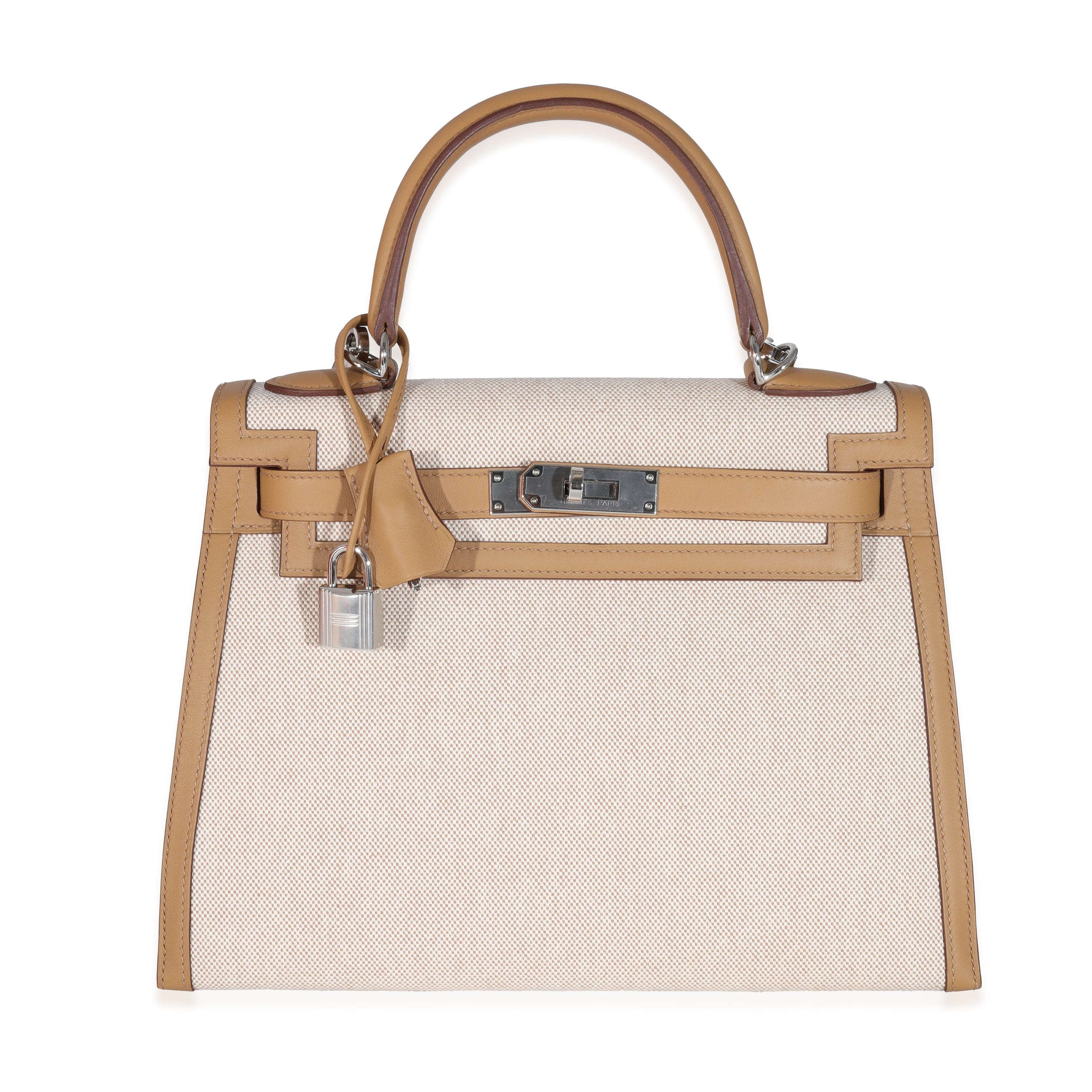 Hermès Hermès Swift Chai Toile Ecru Kelly Sellier 28 PHW