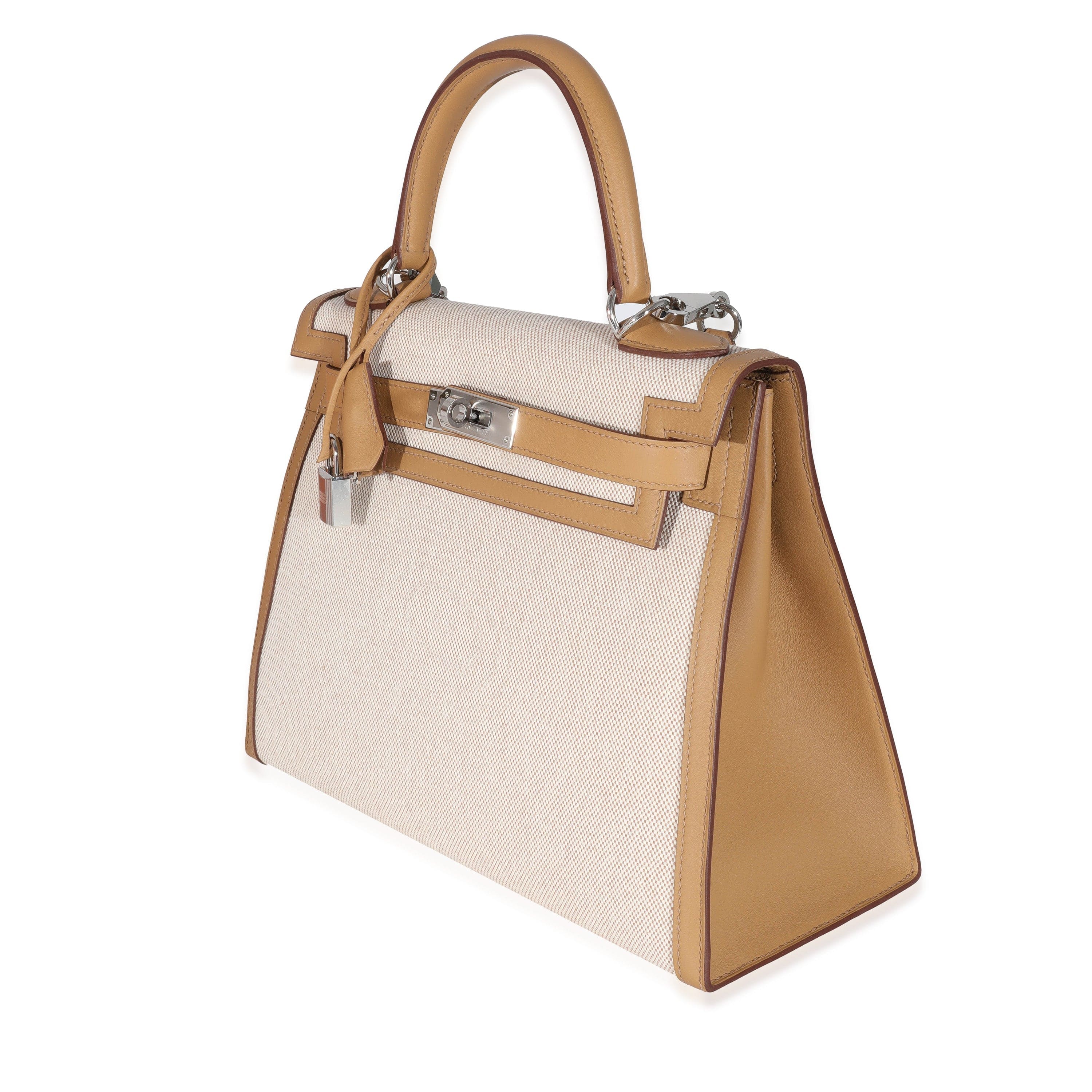 Hermès Hermès Swift Chai Toile Ecru Kelly Sellier 28 PHW