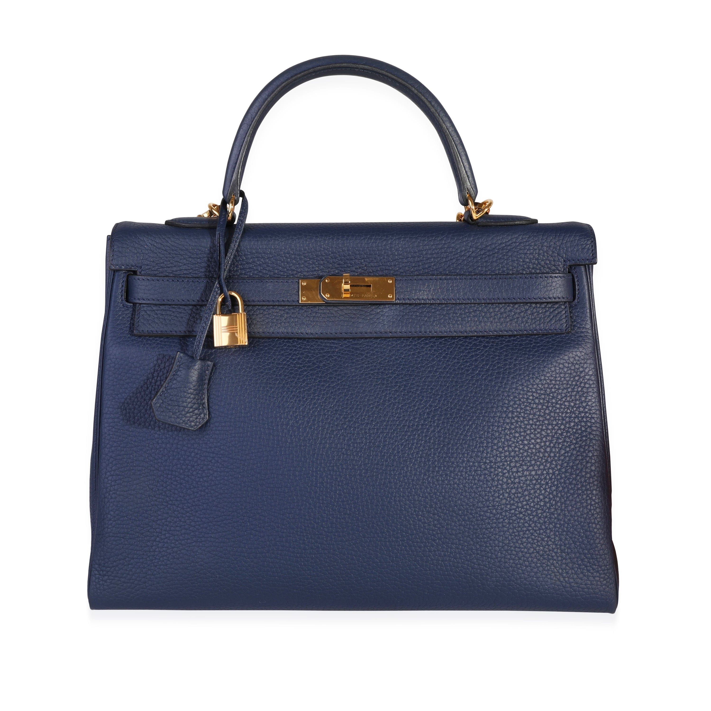 Hermès Hermès Verso Bleu Encre & Bleu Saphir Clémence Retourne Kelly 35 PHW