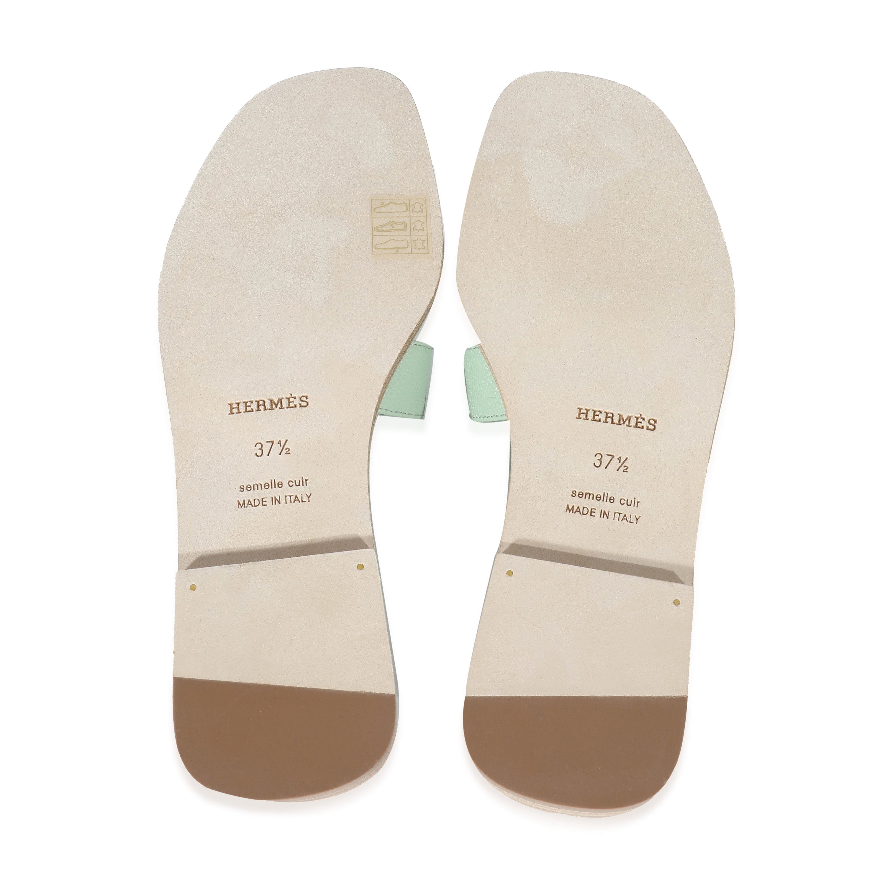 Hermès Hermes Vert Jade Epsom Oran Sandals