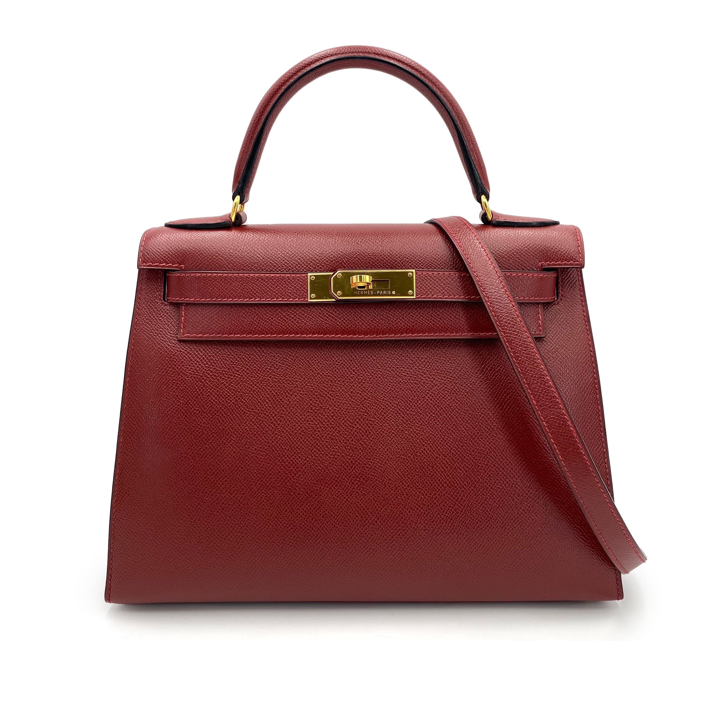 Hermès Hermès Vintage Kelly 28 Sellier Rouge H Courchevel GHW #B 90241638