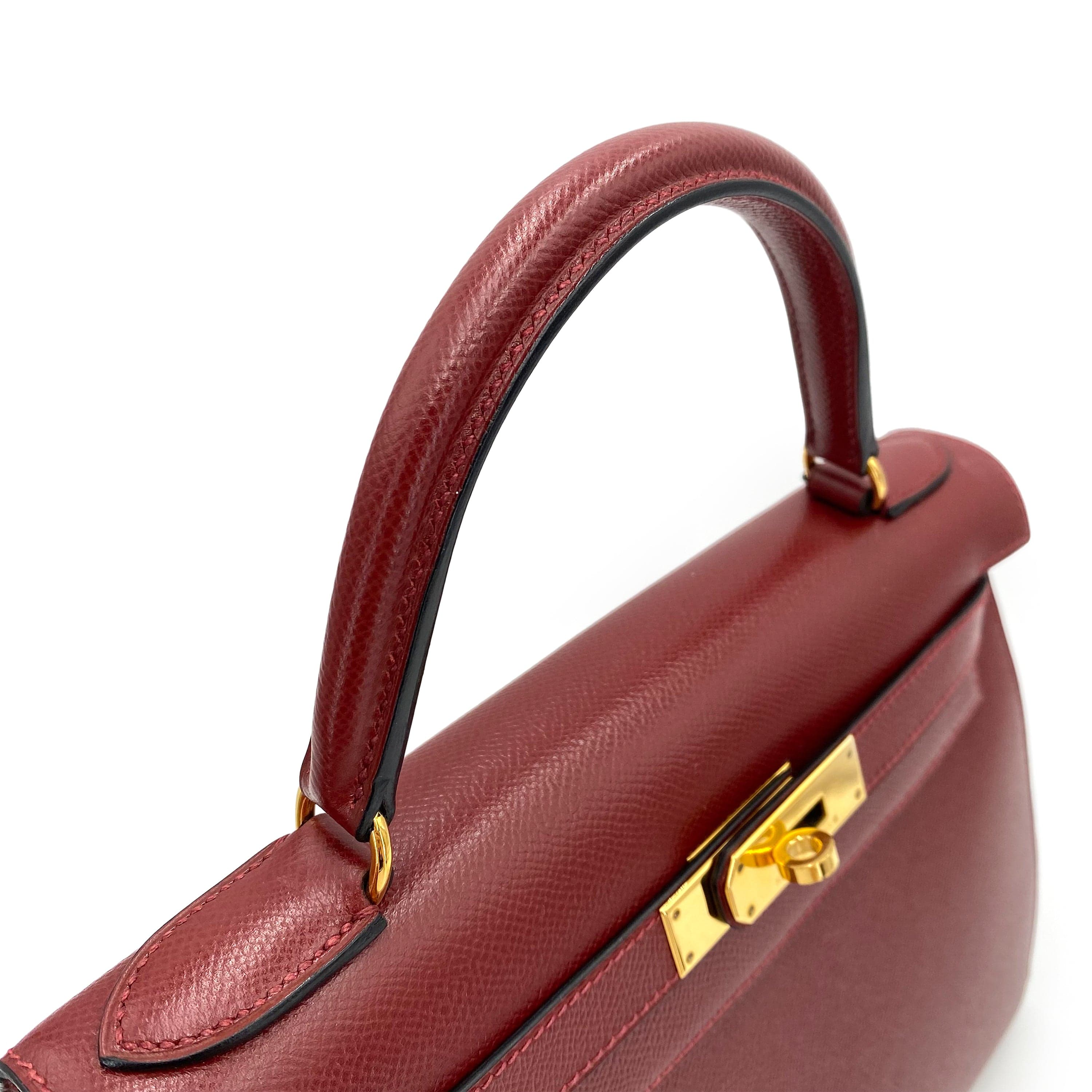 Hermès Hermès Vintage Kelly 28 Sellier Rouge H Courchevel GHW #B 90241638