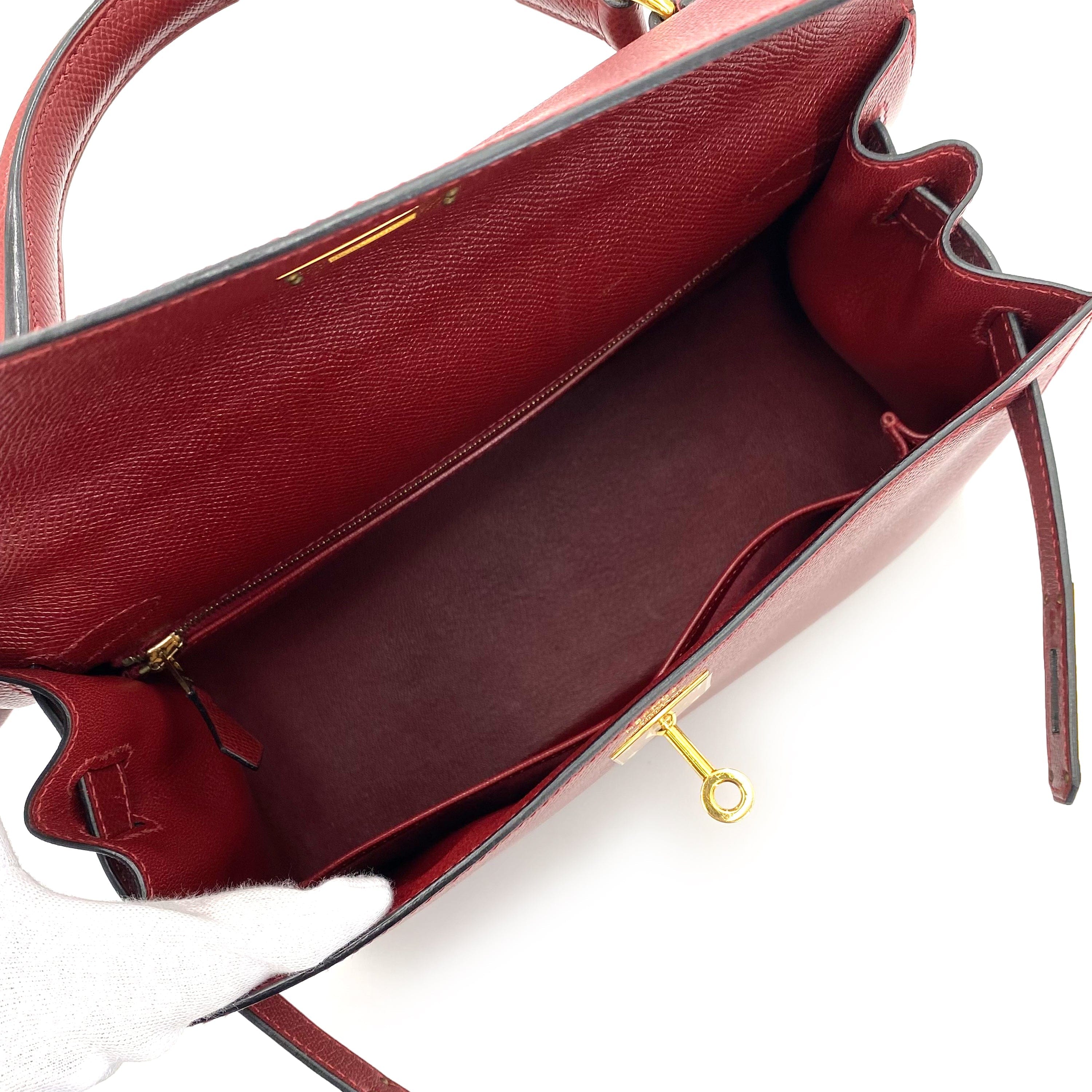 Hermès Hermès Vintage Kelly 28 Sellier Rouge H Courchevel GHW #B 90241638