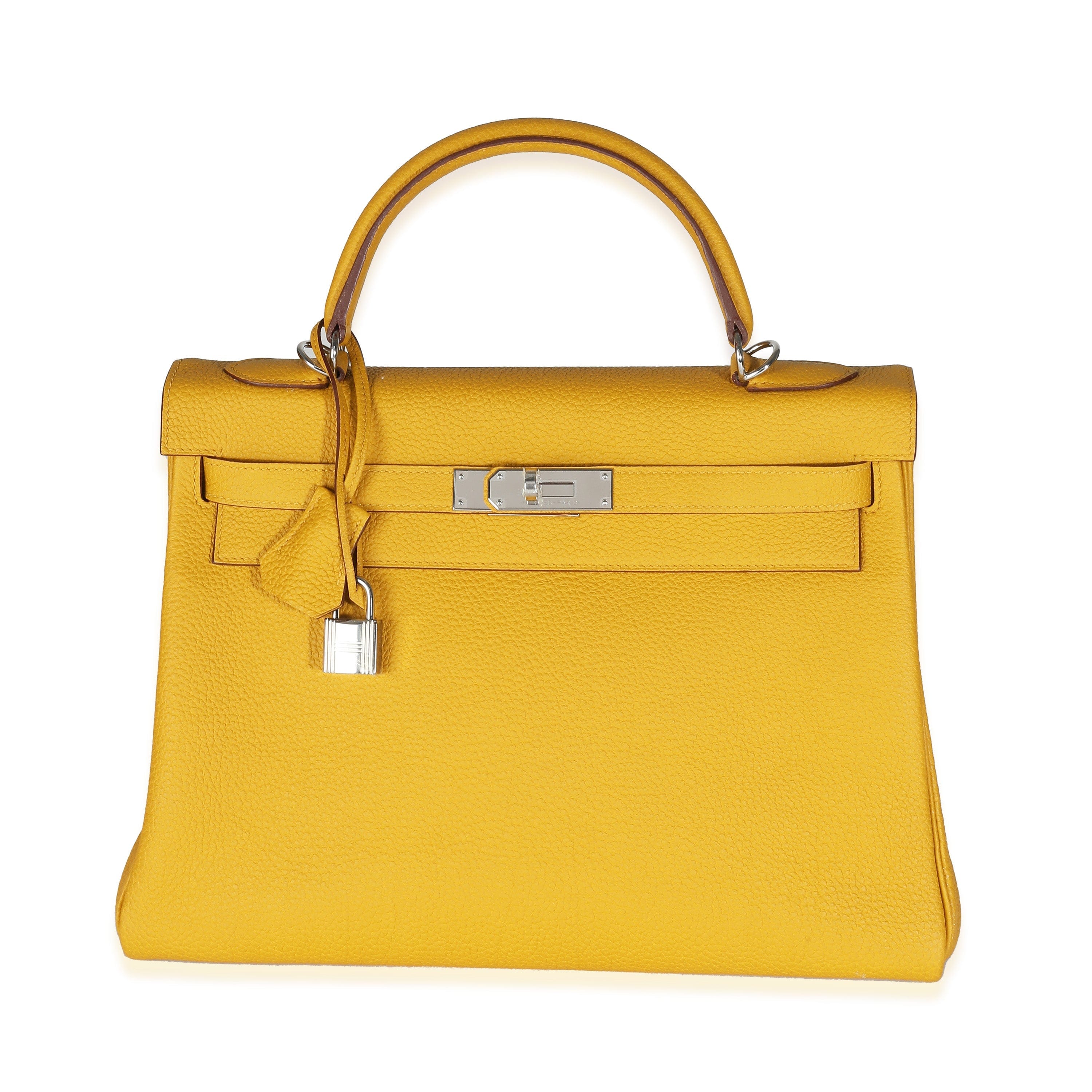 Hermès Jaune Ambre Togo Retourne Kelly 32 PHW