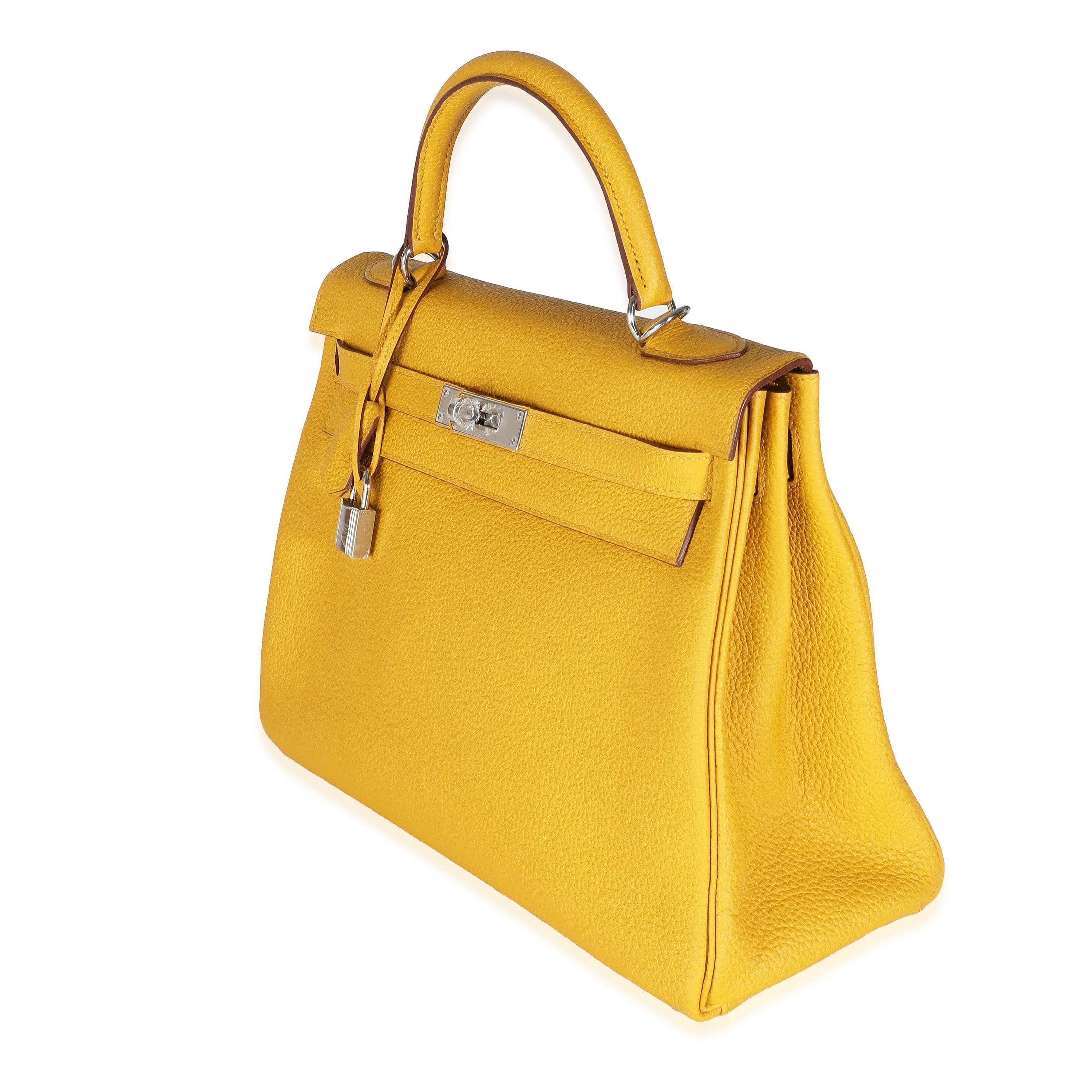 Hermès Jaune Ambre Togo Retourne Kelly 32 PHW