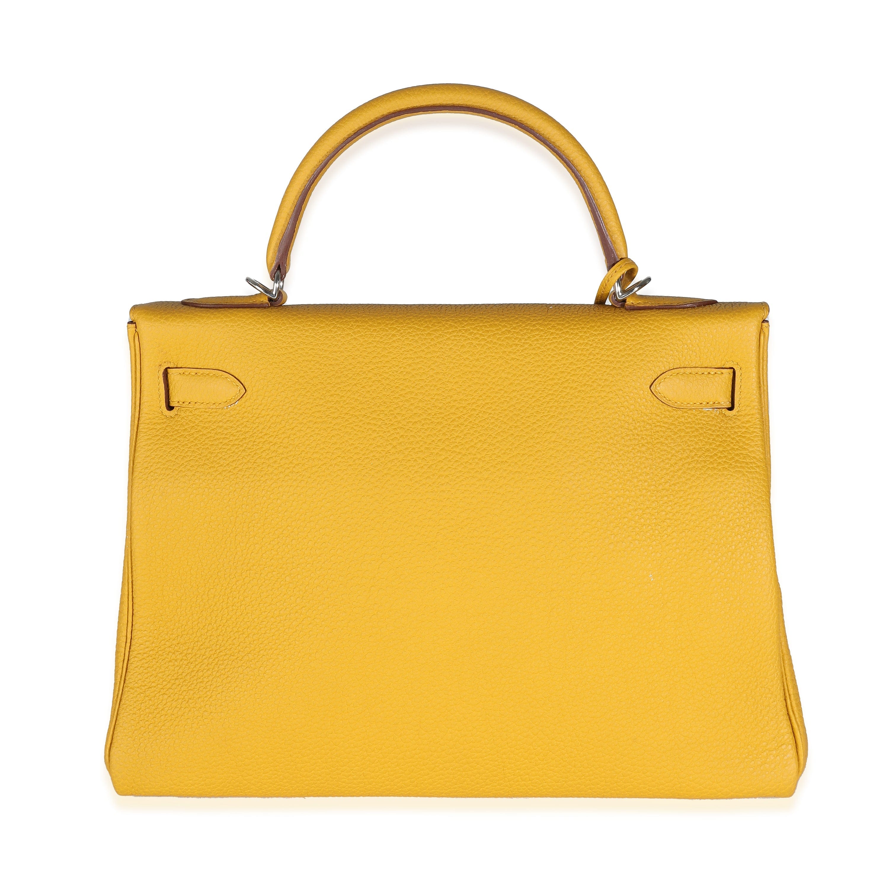 Hermès Jaune Ambre Togo Retourne Kelly 32 PHW