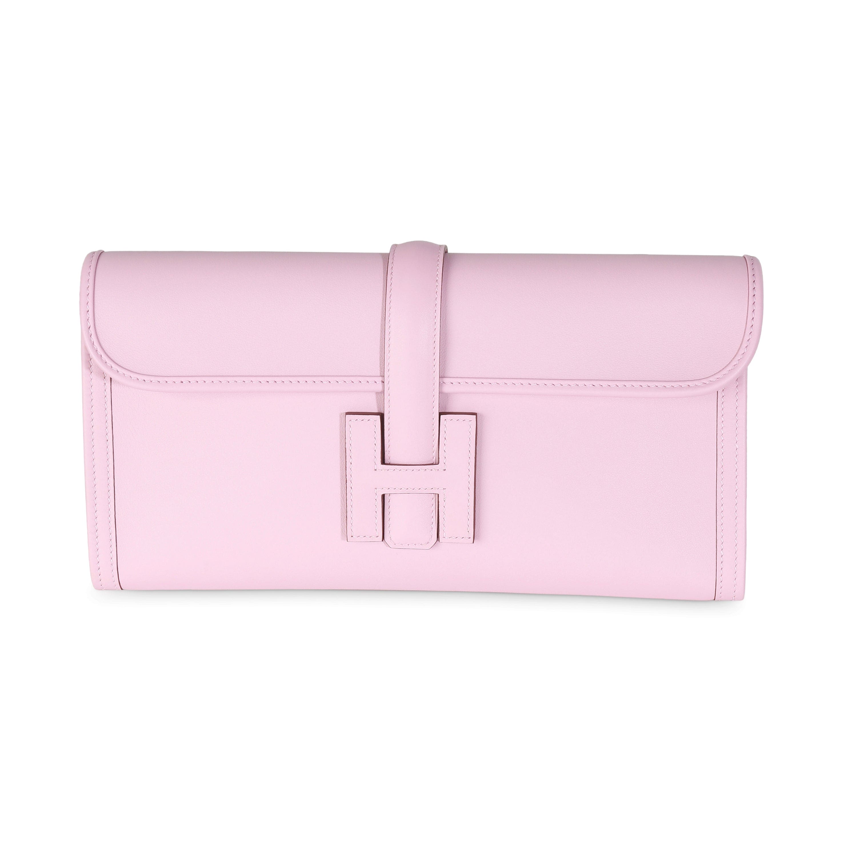 Hermès Rose Sakura Swift Jige Elan 29 Clutch