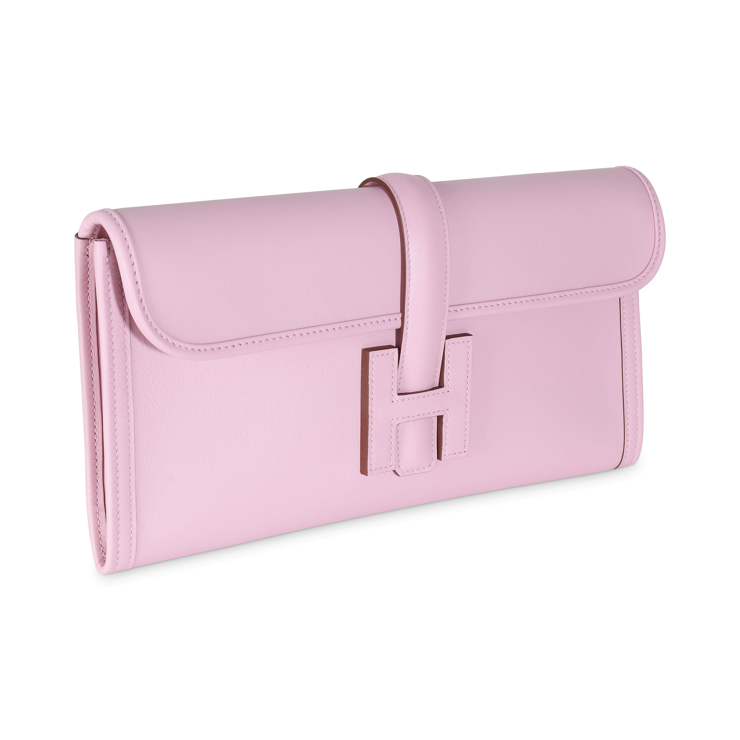 Hermès Rose Sakura Swift Jige Elan 29 Clutch