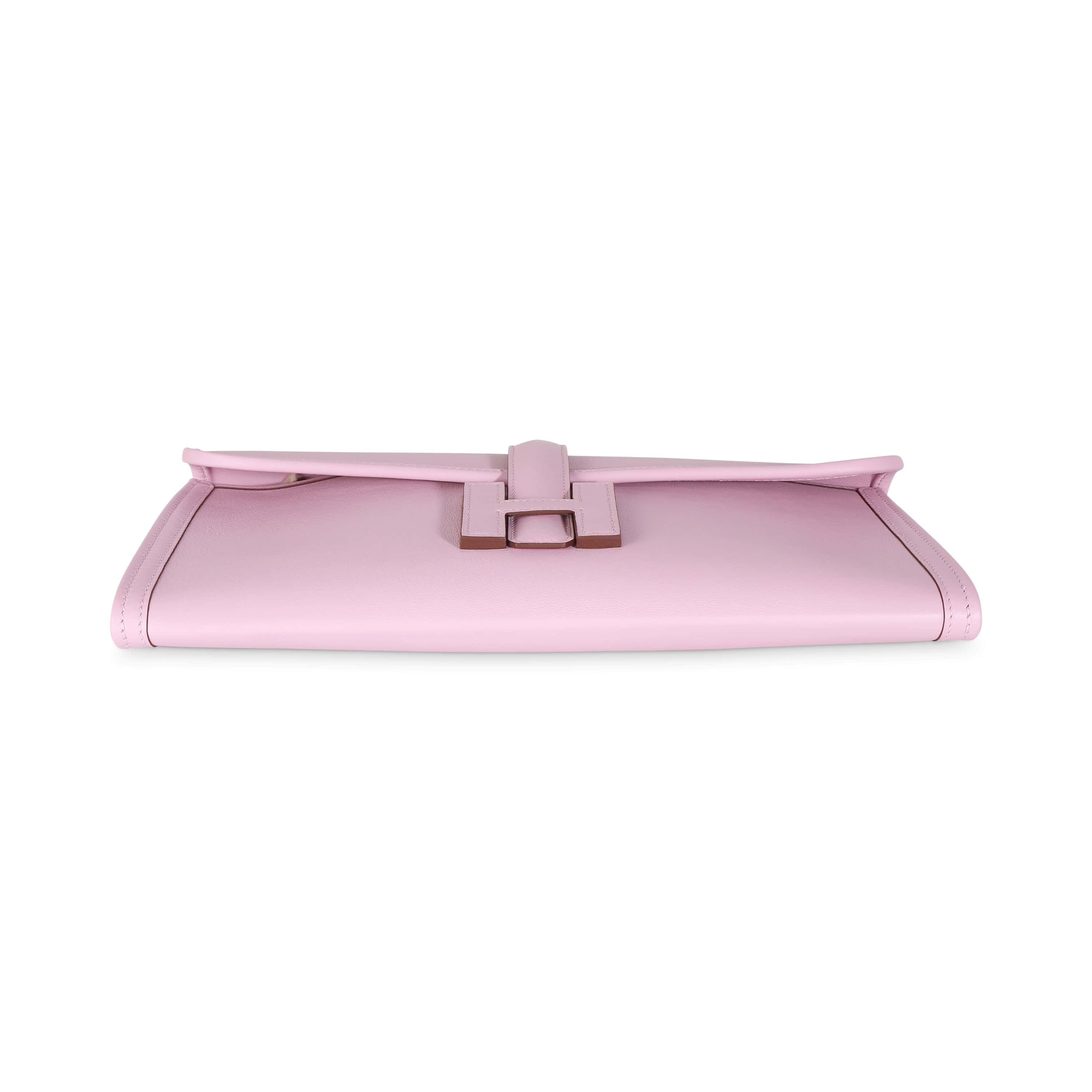 Hermès Rose Sakura Swift Jige Elan 29 Clutch