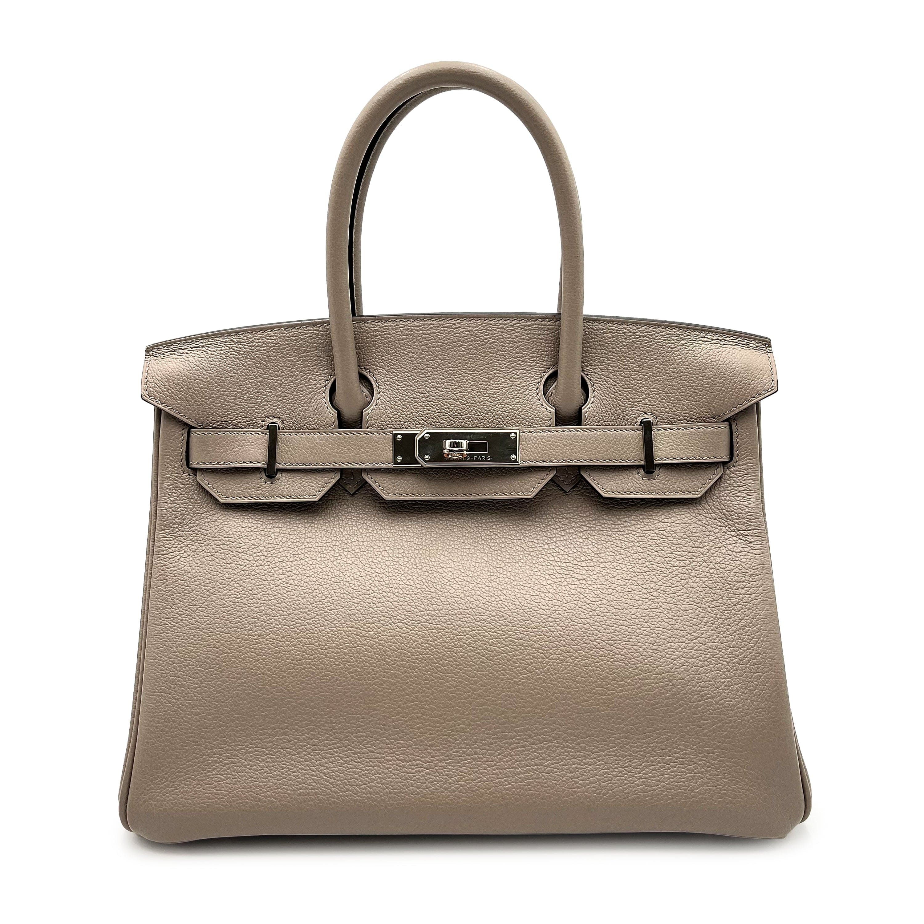 Hermès HERMES 30 GRIS ASPHALT TAURILLON CLEMENCE HAND BAG D SHW 90226085