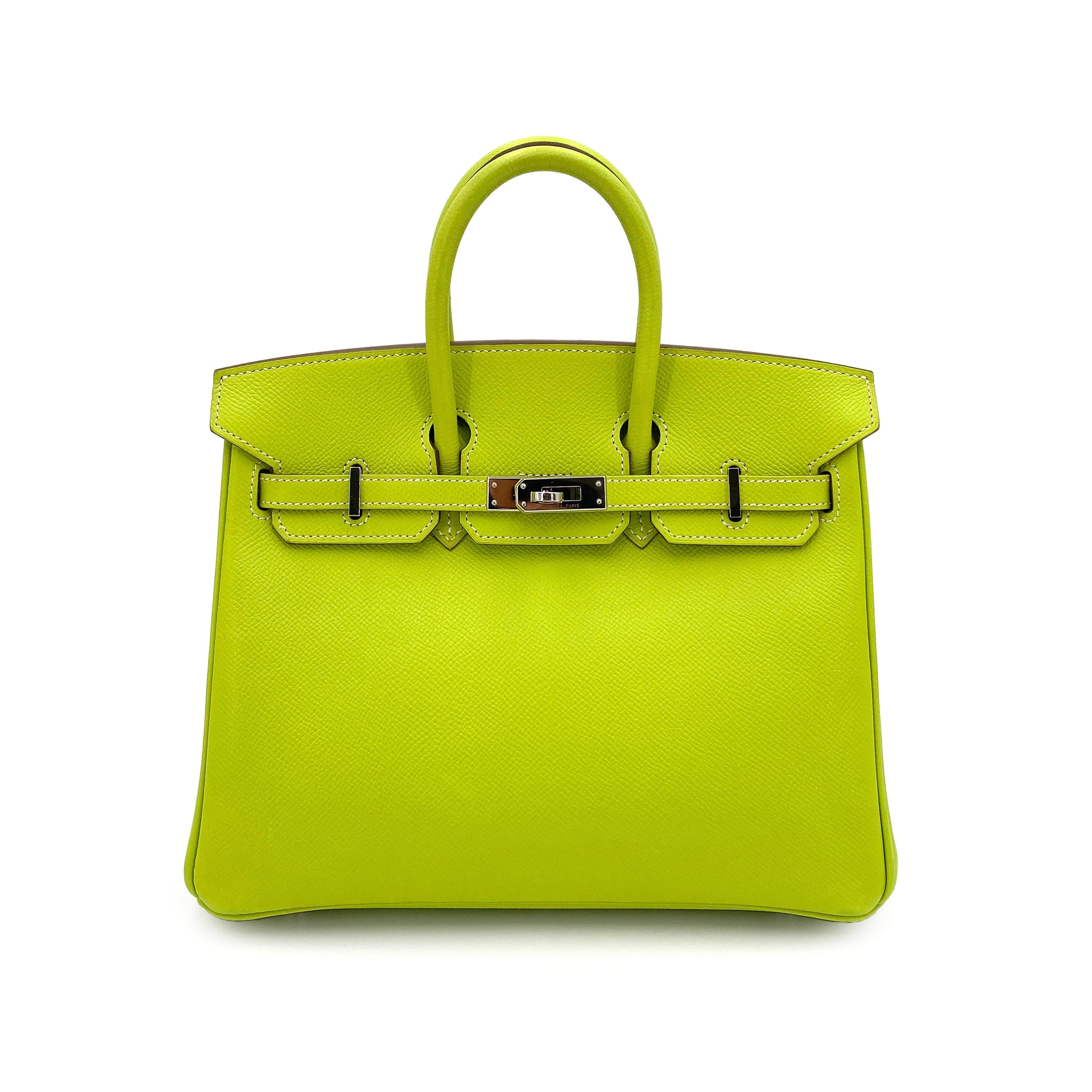 HERMES HERMES BIRKIN 25 CANDY KIWI / LICHEN EPSOM PHW #O 90250463