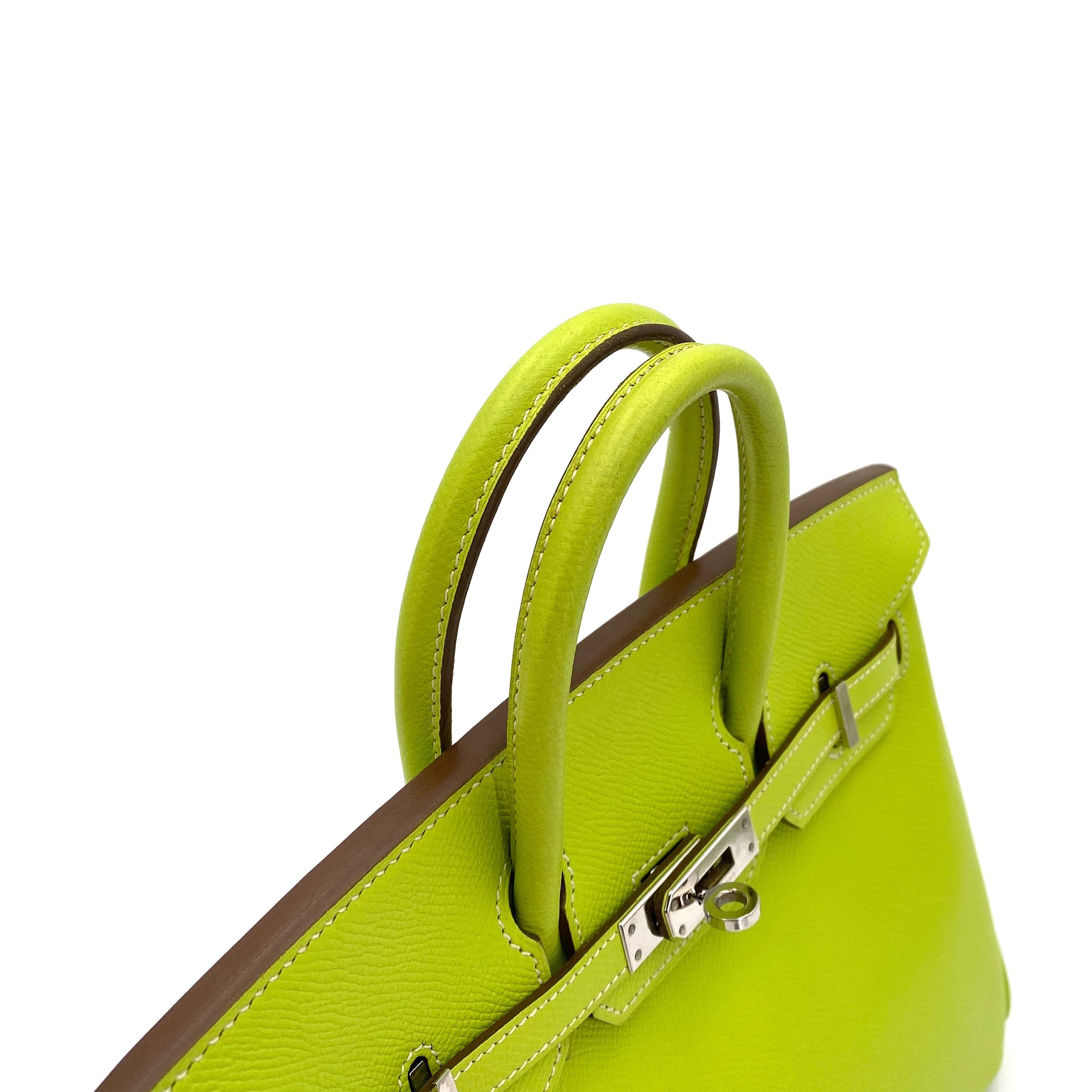 HERMES HERMES BIRKIN 25 CANDY KIWI / LICHEN EPSOM PHW #O 90250463