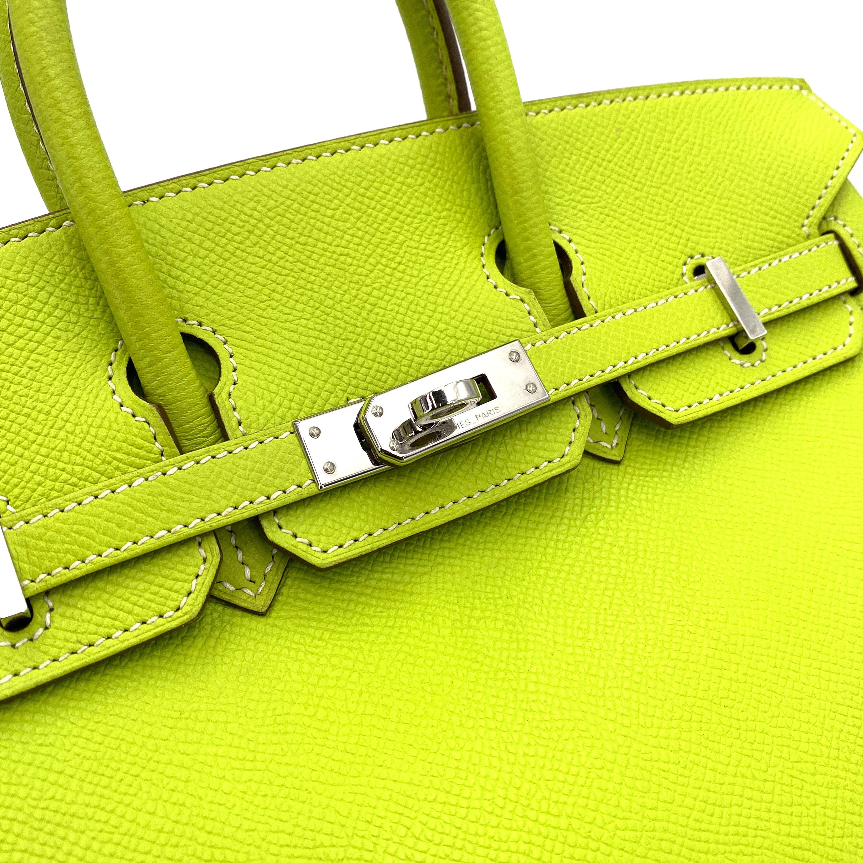 HERMES HERMES BIRKIN 25 CANDY KIWI / LICHEN EPSOM PHW #O 90250463