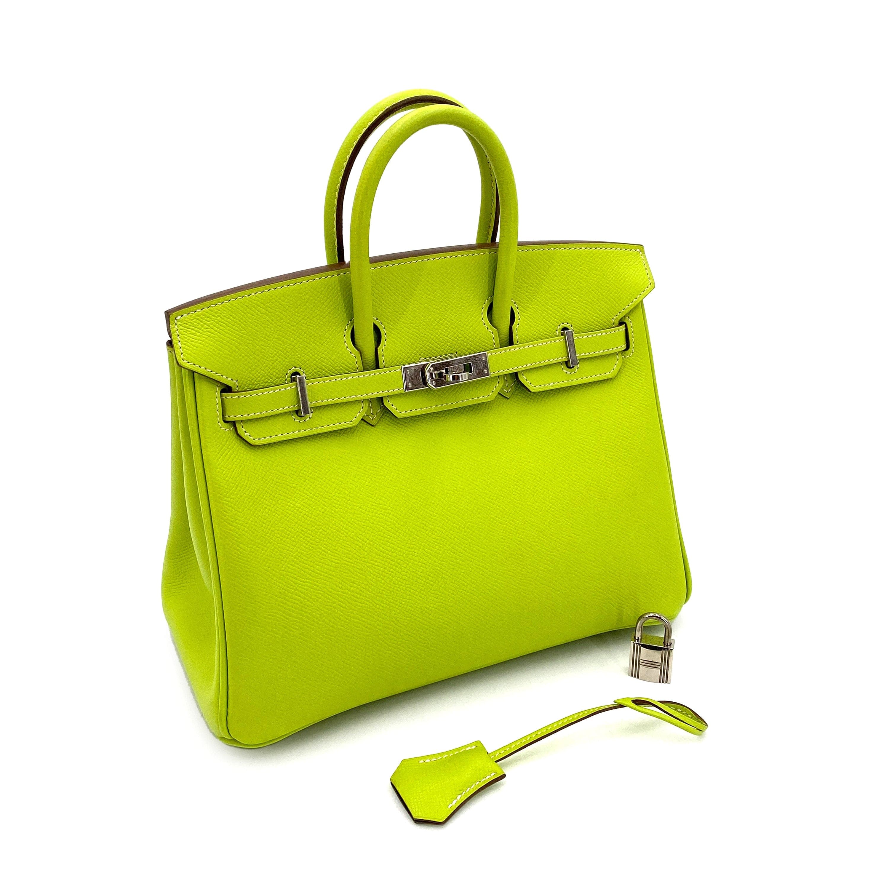 HERMES HERMES BIRKIN 25 CANDY KIWI / LICHEN EPSOM PHW #O 90250463