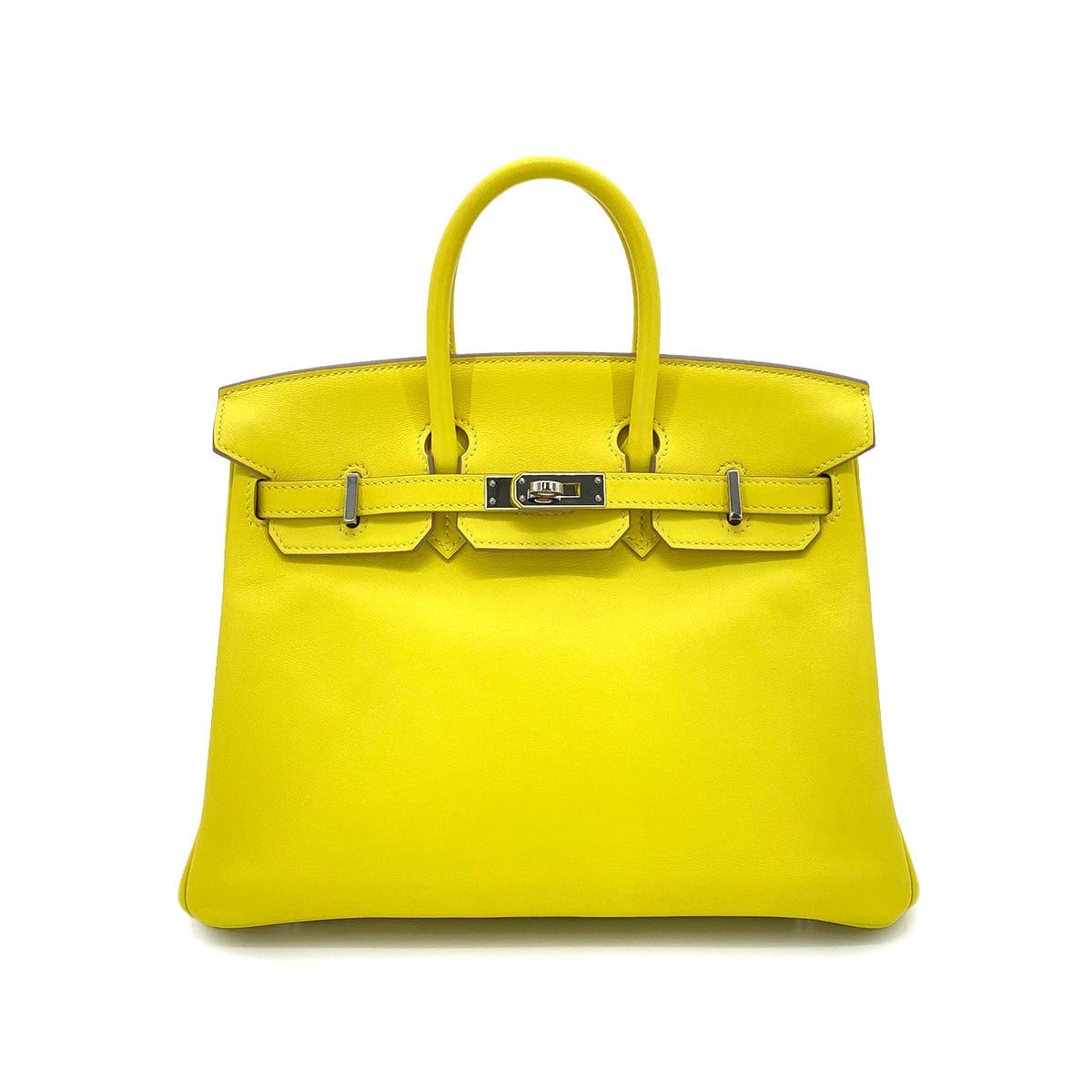 HERMES HERMES BIRKIN 25 LIME SWIFT HAND BAG D SHW 90255374