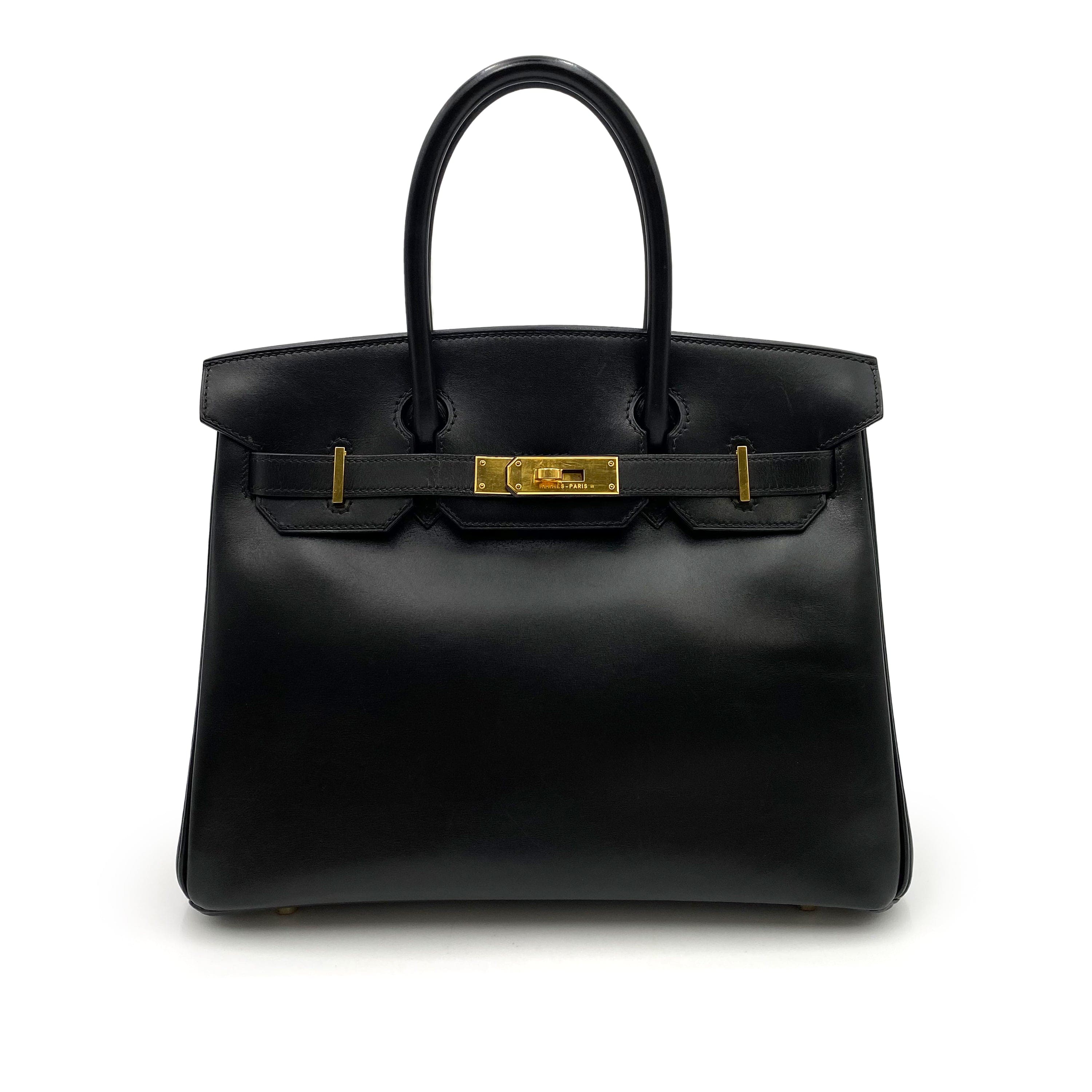 Hermès HERMES BIRKIN 30 BLACK BOXCALF HAND BAG □E 90236746